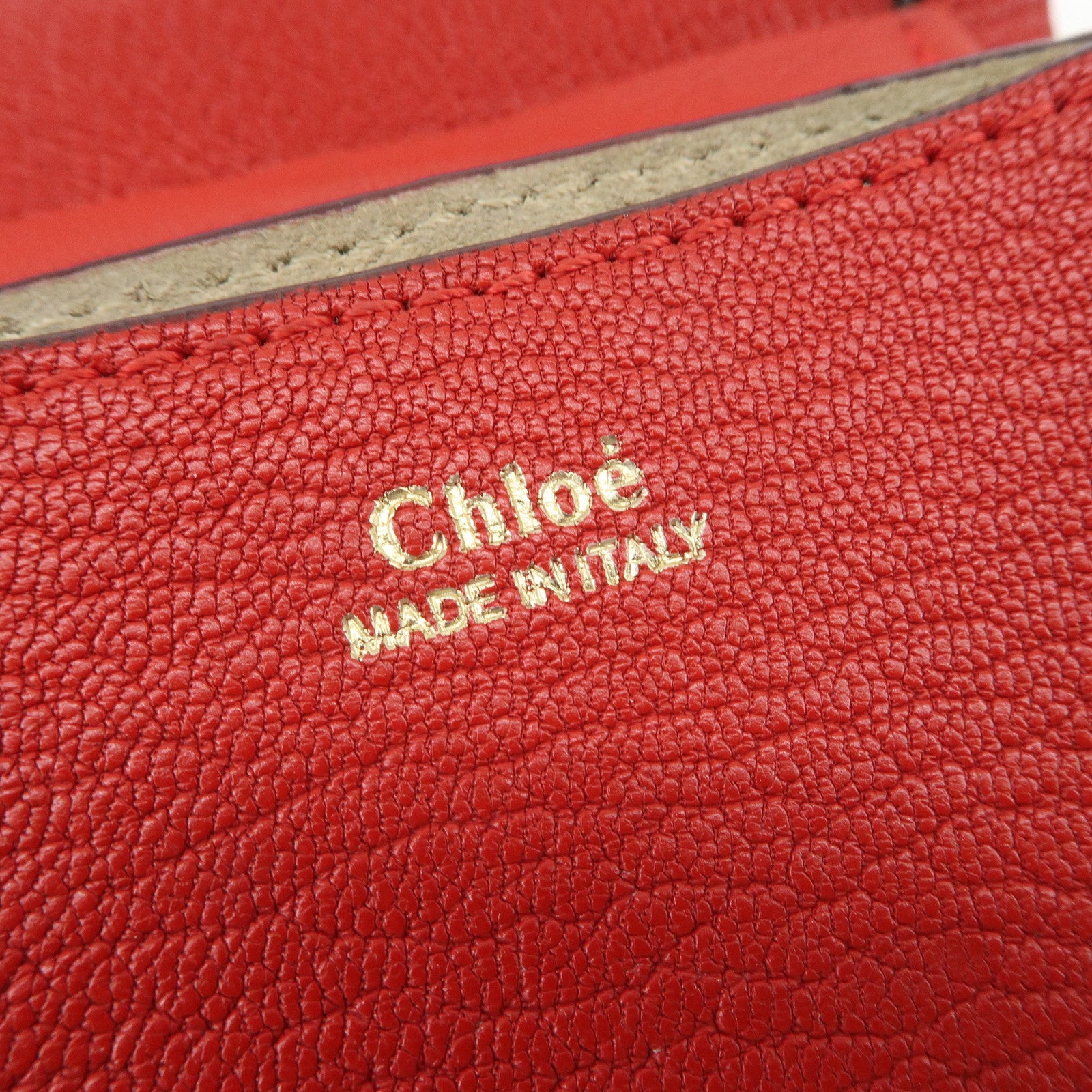 Chloe Drew Leather Chain Shoulder Bag Crossbody Bag Red