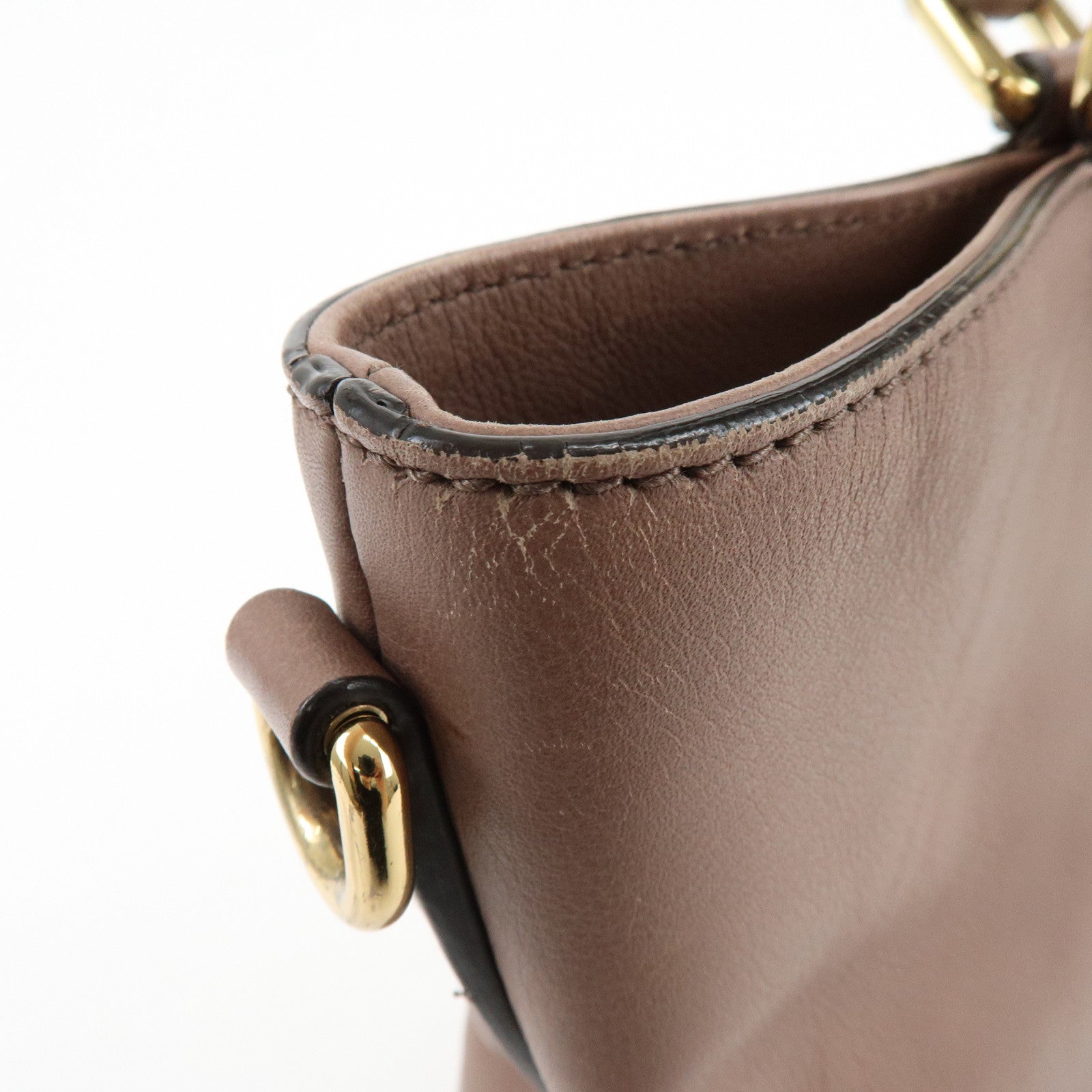 Dolce & Gabbana Leather 2Way Bag Hand Bag Shoulder Bag Brown