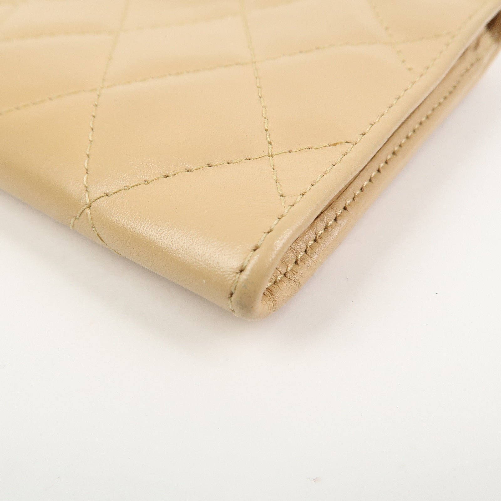 CHANEL Cambon Line Soft Calf Patent Leather Bi-fold Wallet A26722