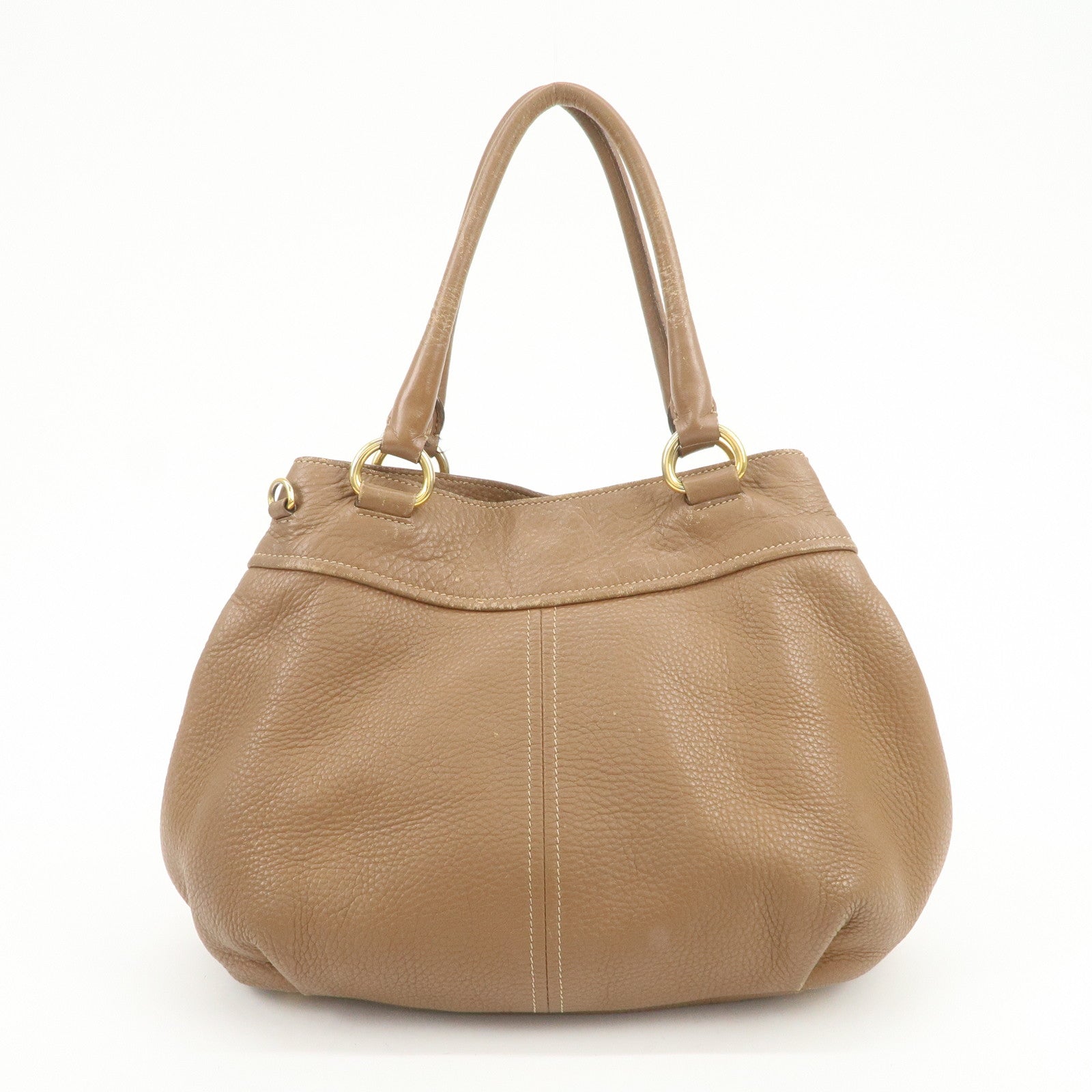 PRADA Calf Leather 2Way Bag Hand Bag Shoulder Bag Brown