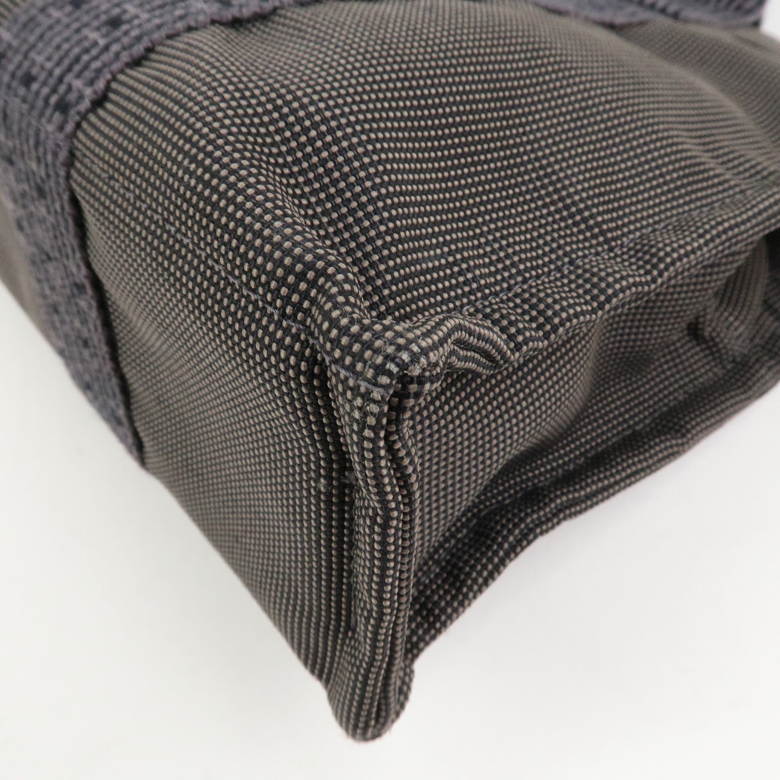 HERMES Herline PM Nylon Canvas Tote Bag Hand Bag Black