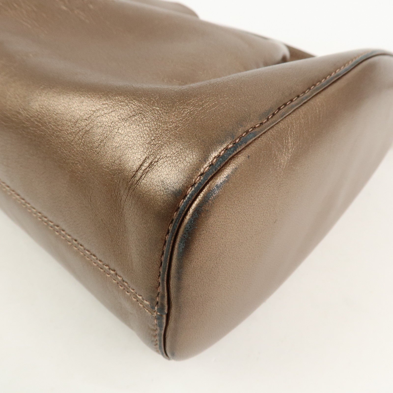 LOEWE Anagram Logo Leather Shoulder Bag Hand Bag Brown