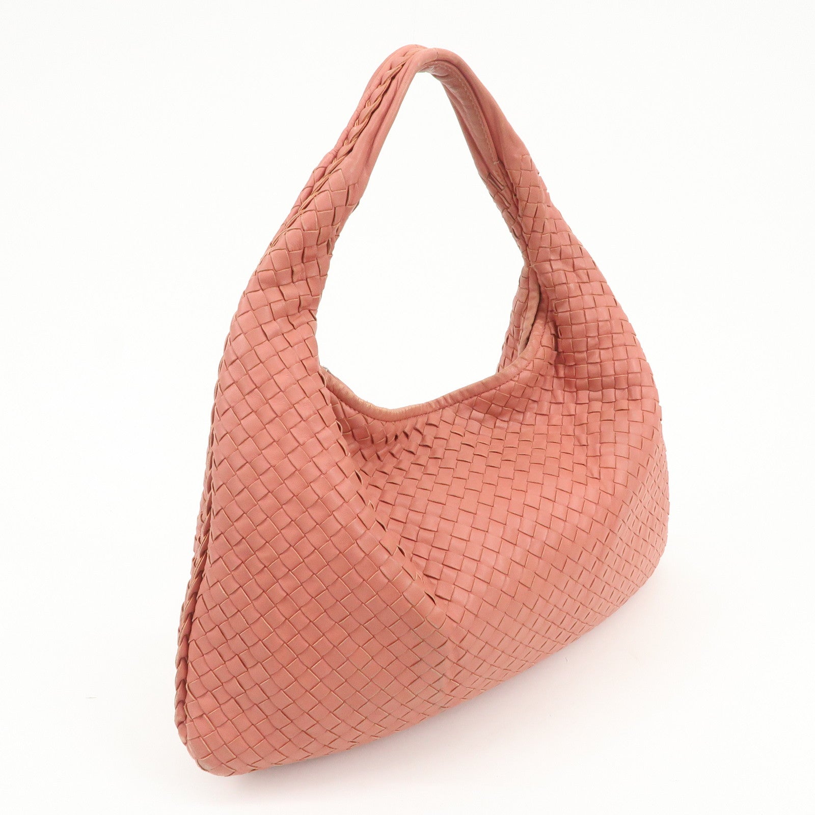 BOTTEGA VENETA Intrecciato Leather Shoulder Bag Hand Bag Pink