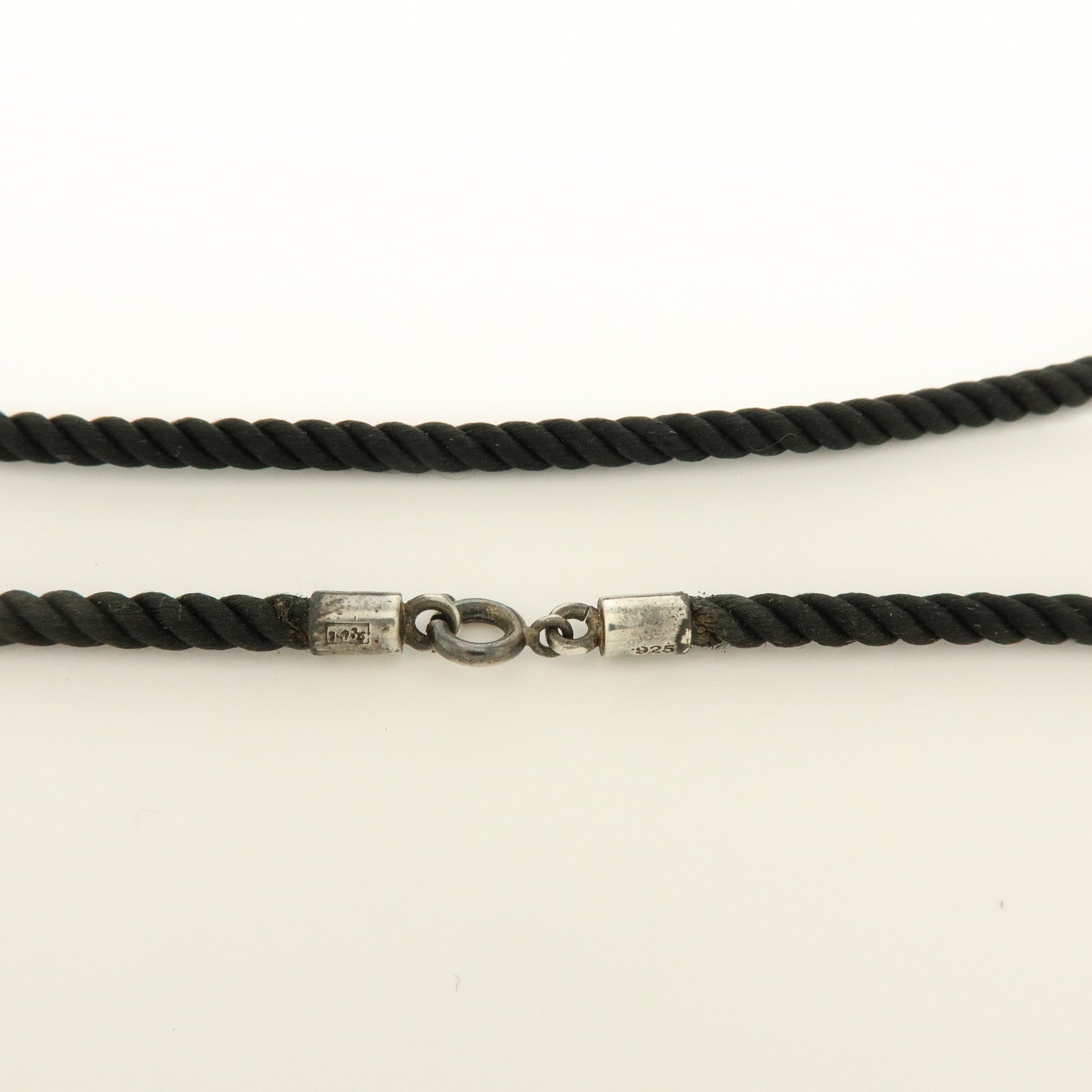 Baccarat Crystal Silver Heart Motif Necklace SV925 Clear Black