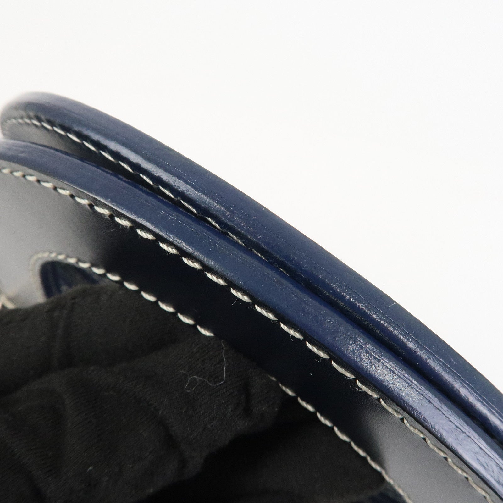 FENDI Canvas Leather Hand Bag Tote Bag Navy 26693