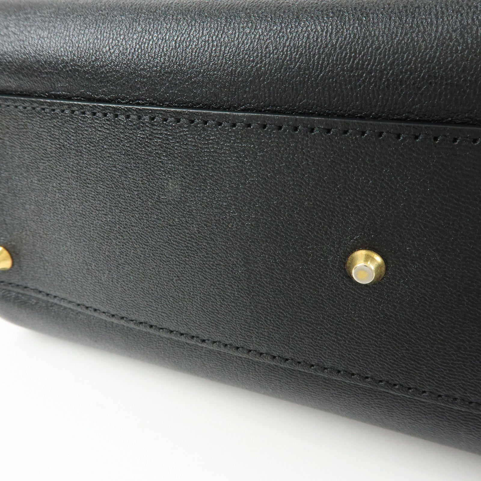 GUCCI GG Marmont Top Handle Leather 2Way Bag Hand Bag Black 658450