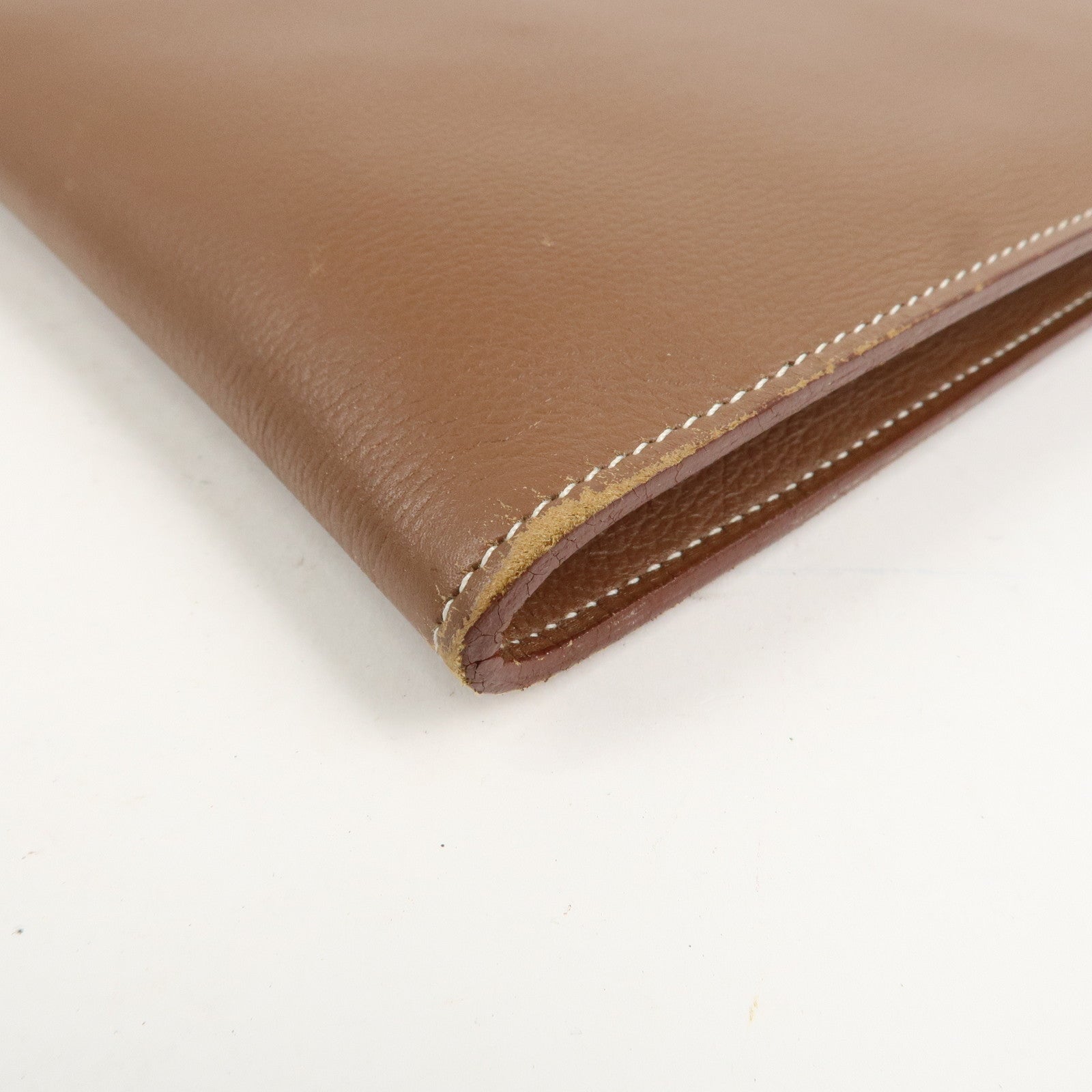 HERMES Air Line Canvas Leather Omenitu Shoulder Bag Brown