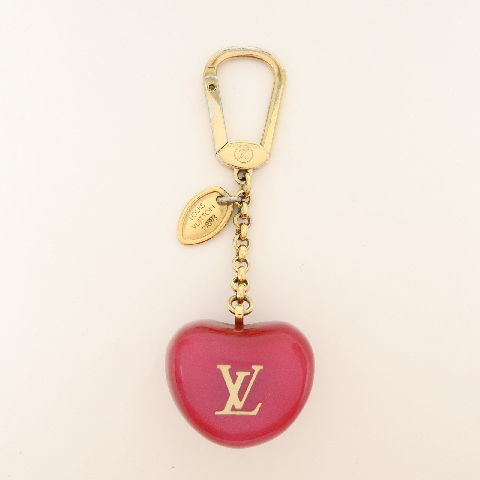 Louis Vuitton Resin Porte Cles Pomme Bag Charm Key Chain Red M66495