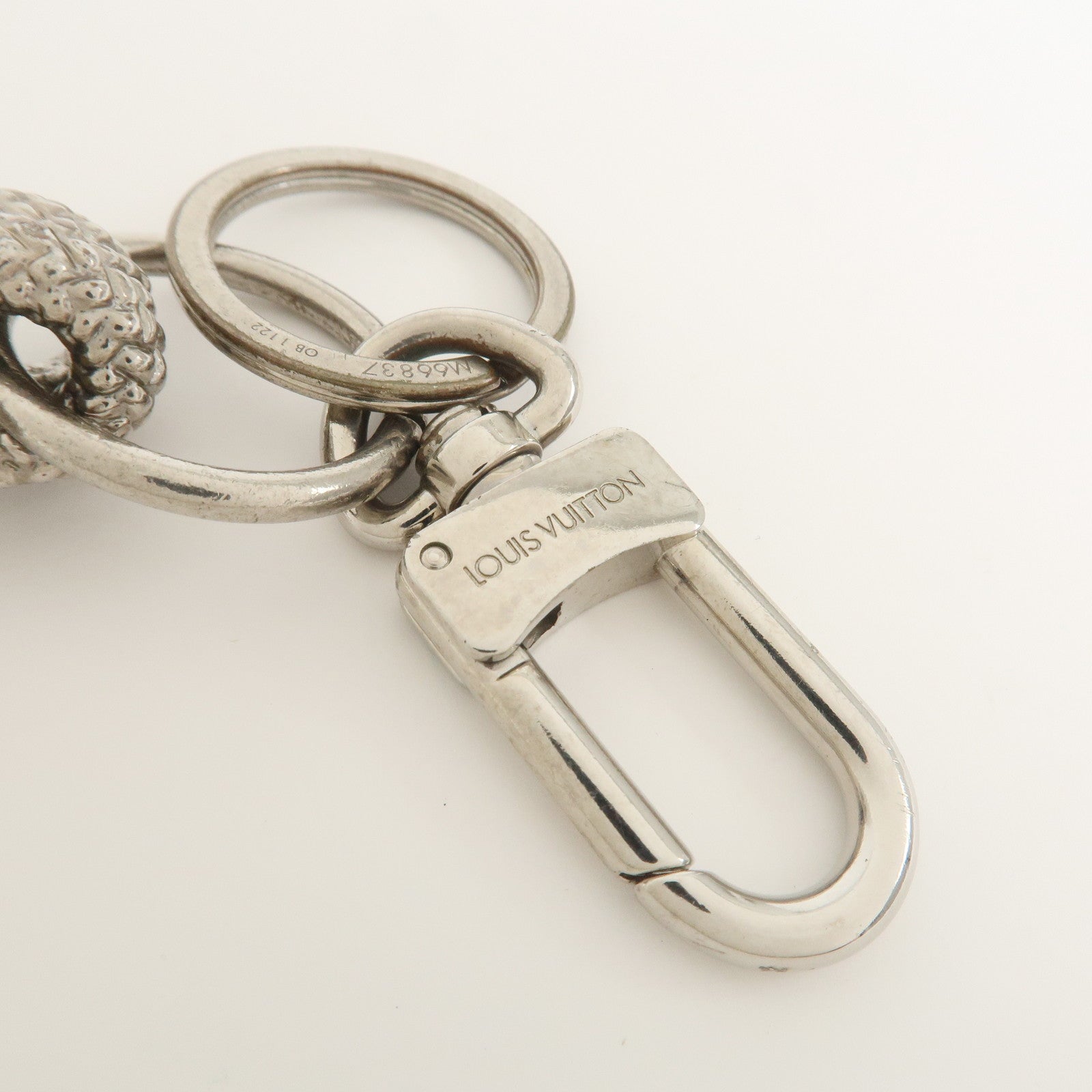 Louis Vuitton Porte Cles Knot Rope Metal Silver Keyring M66837