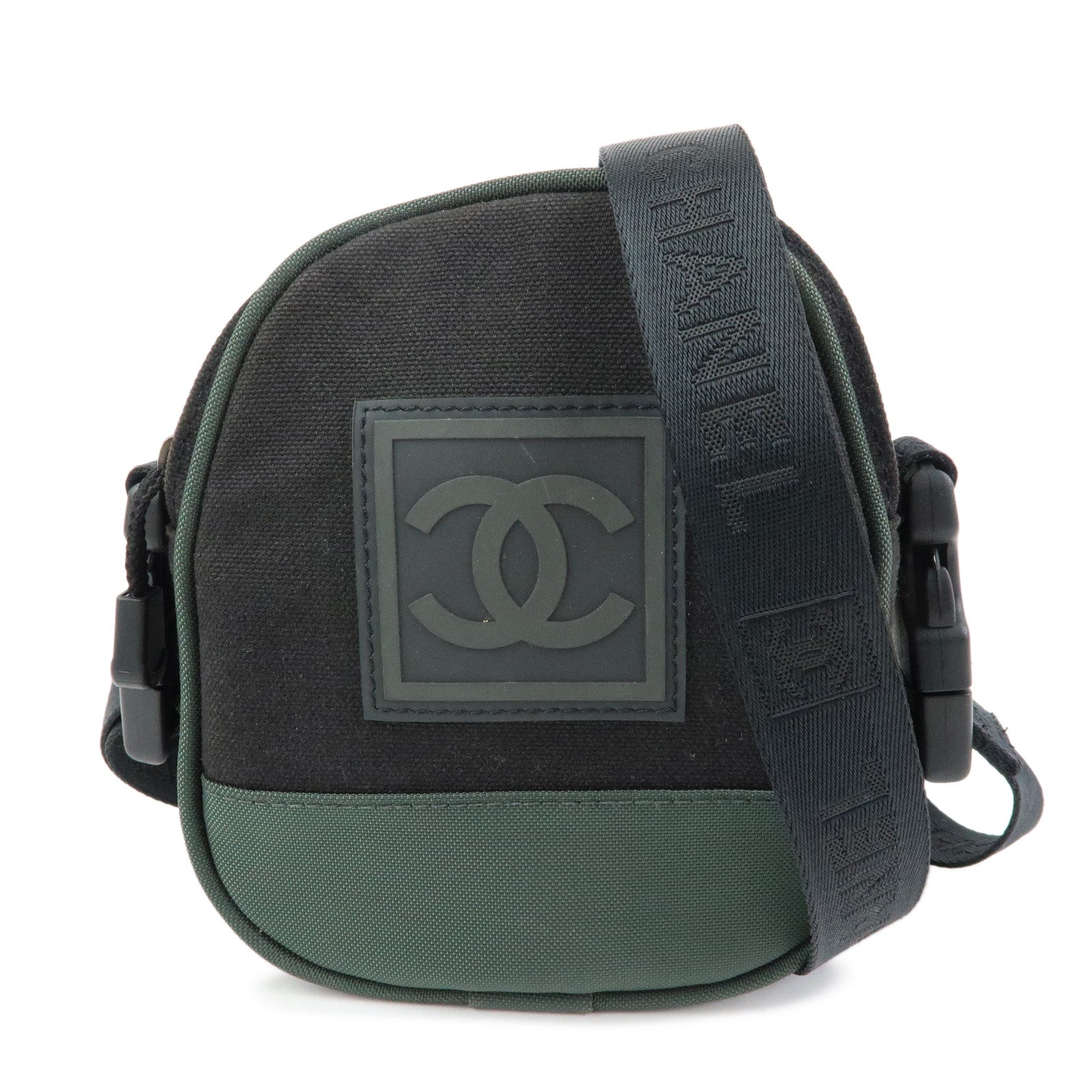 CHANEL COCO Mark Sports Line Canvas Shoulder Bag Black 8490254