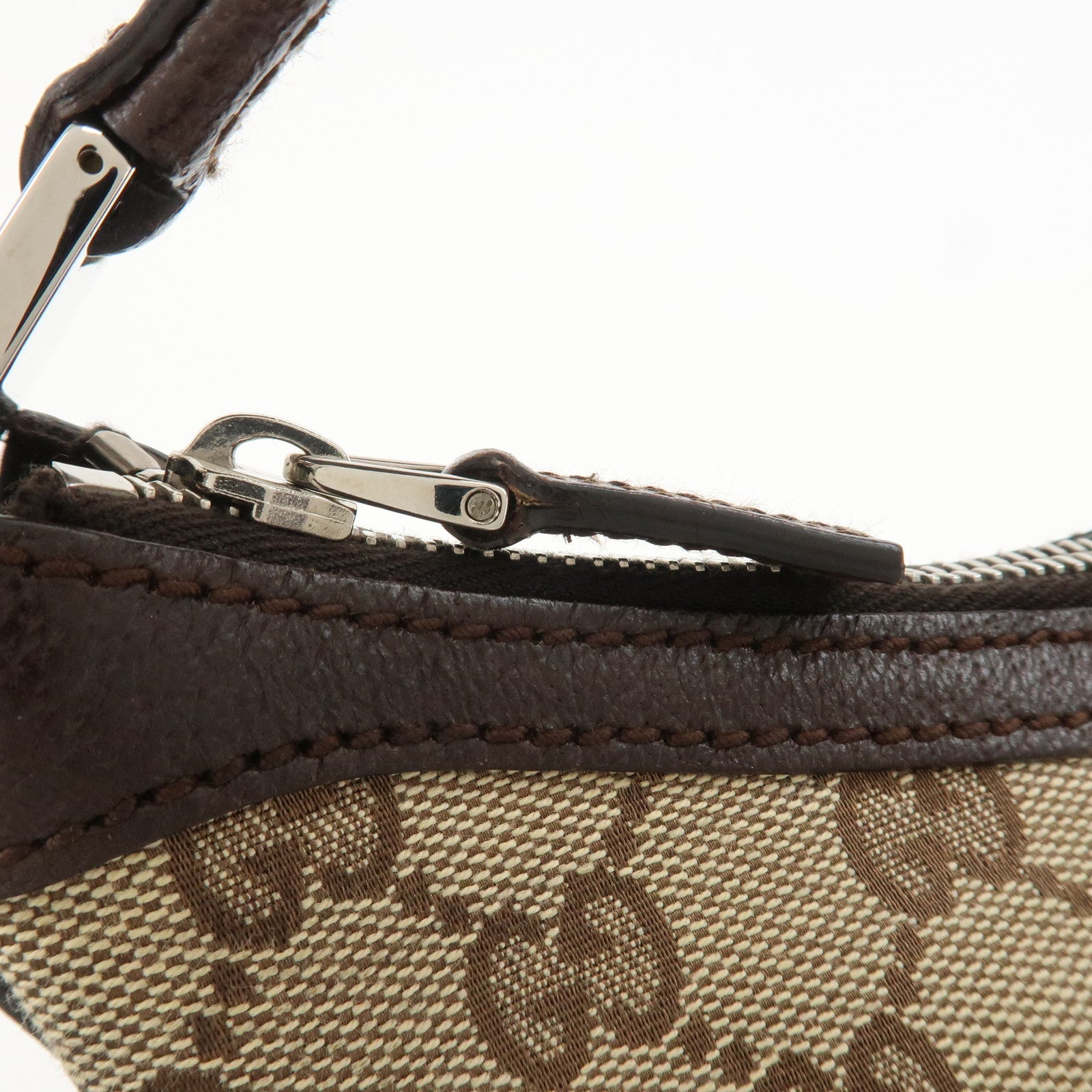 GUCCI Sherry Line GG Canvas Leather Shoulder Bag Beige 145812