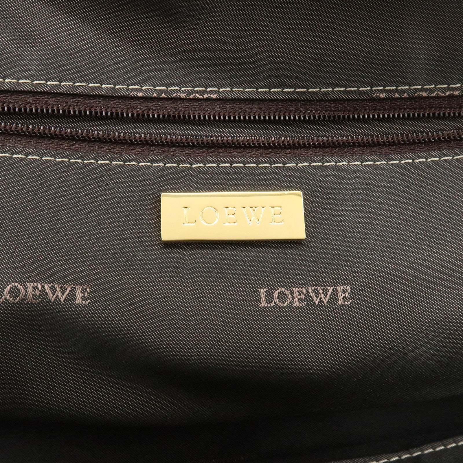 LOEWE Anagram Amazona 36 Nappa Leather Hand Bag Boston Bag Beige