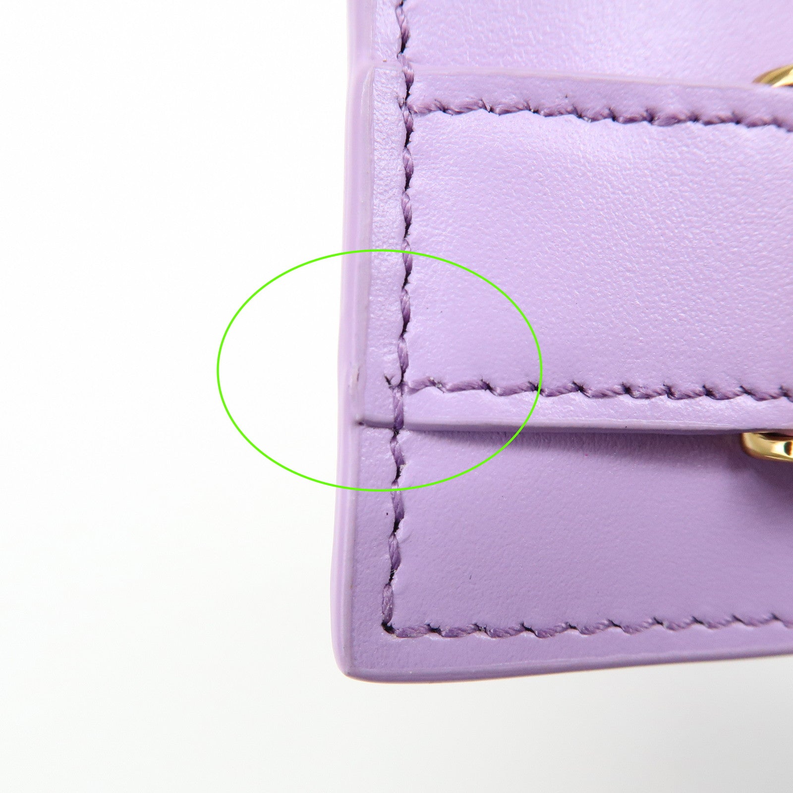 VERSACE Logo Leather Card Case Card Wallet Light Purple Gold