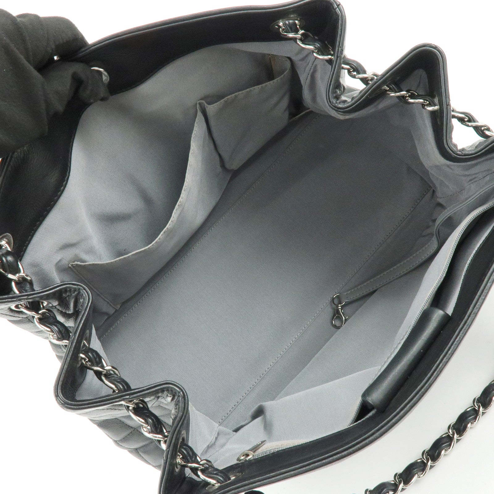 CHANEL Matelasse Leather Chain Tote Bag Shoulder Bag Black A67172
