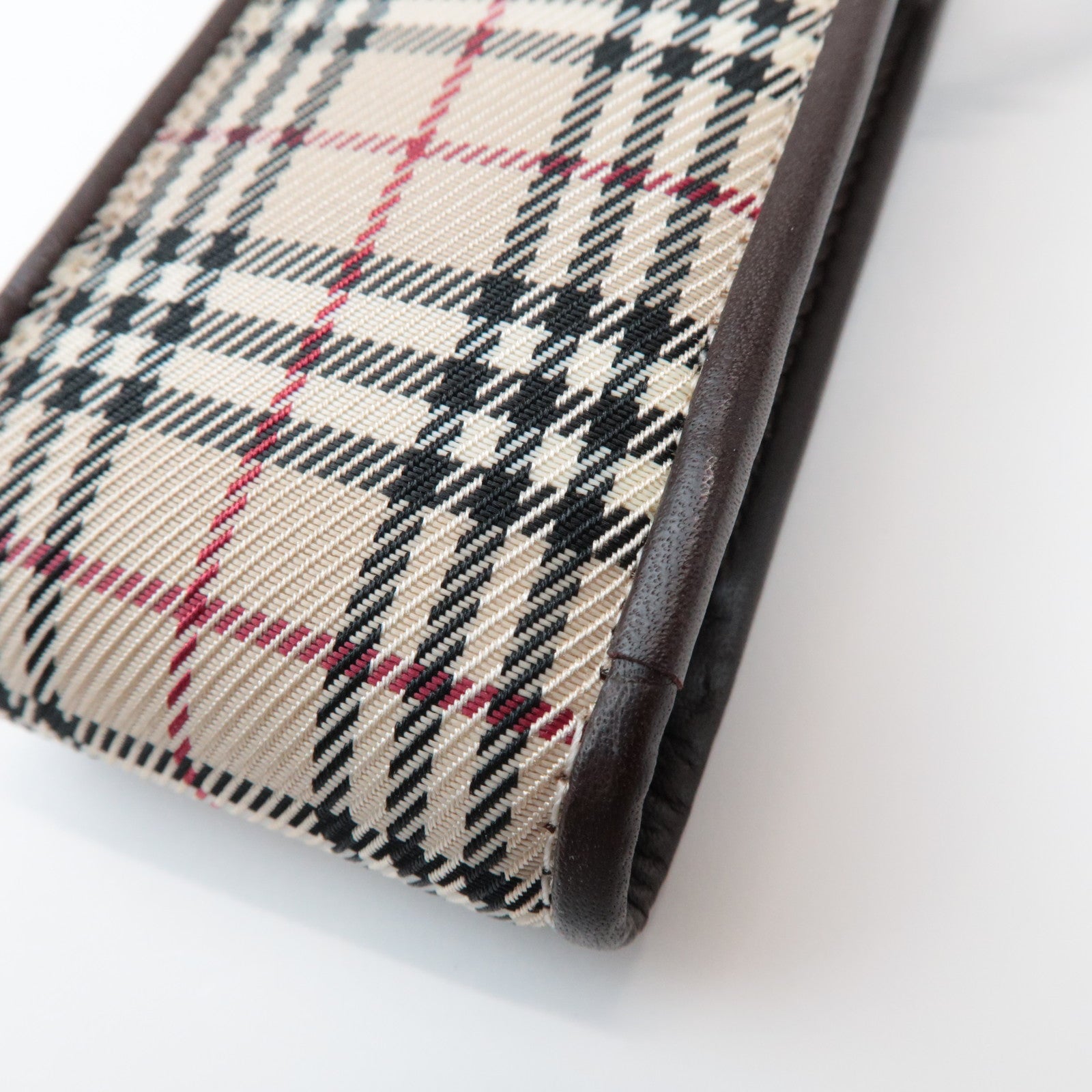 BURBERRY Nova Plaid Mini Pouch Beige Brown