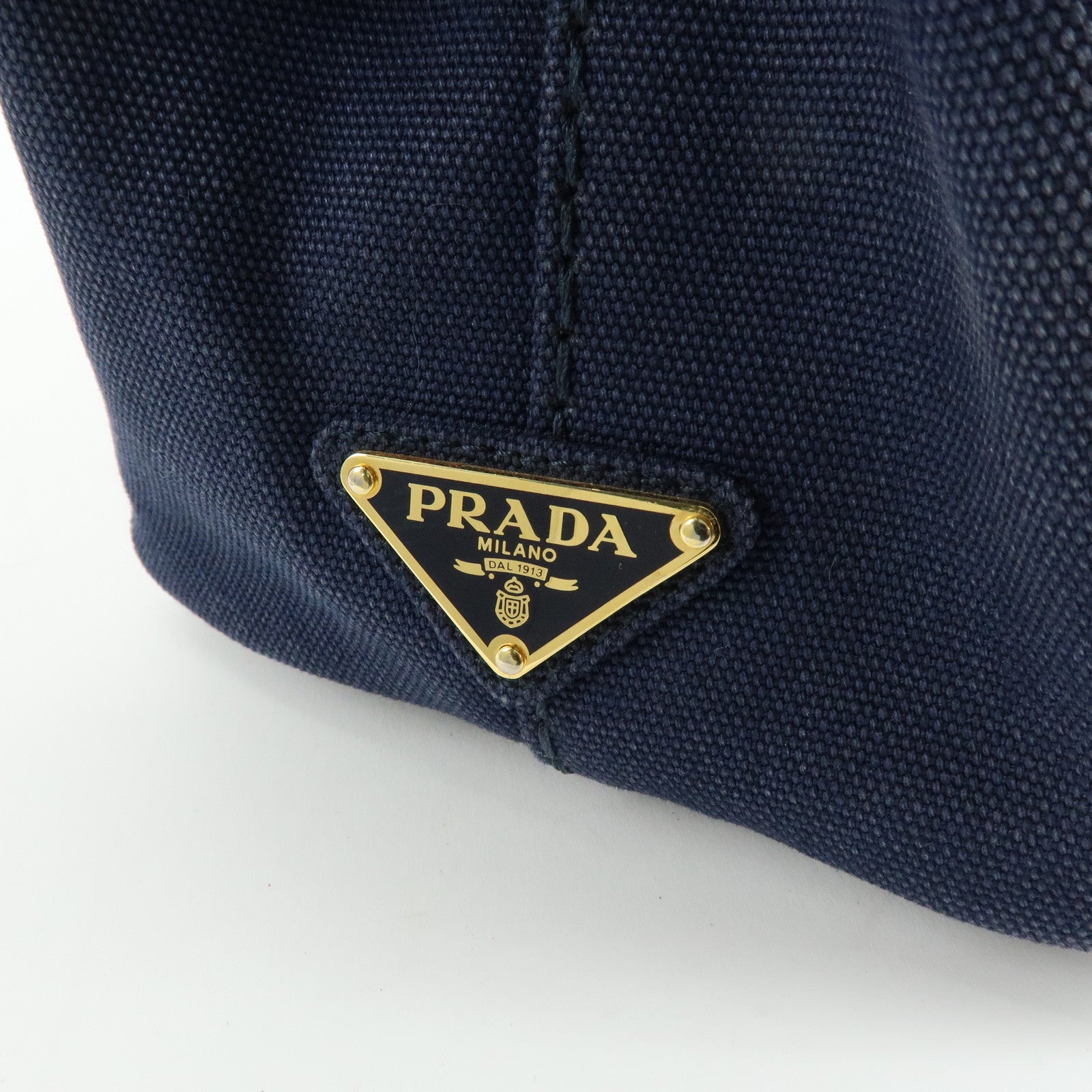 PRADA Canapa Mini Canvas 2Way Bag Hand Bag Navy 1BG439