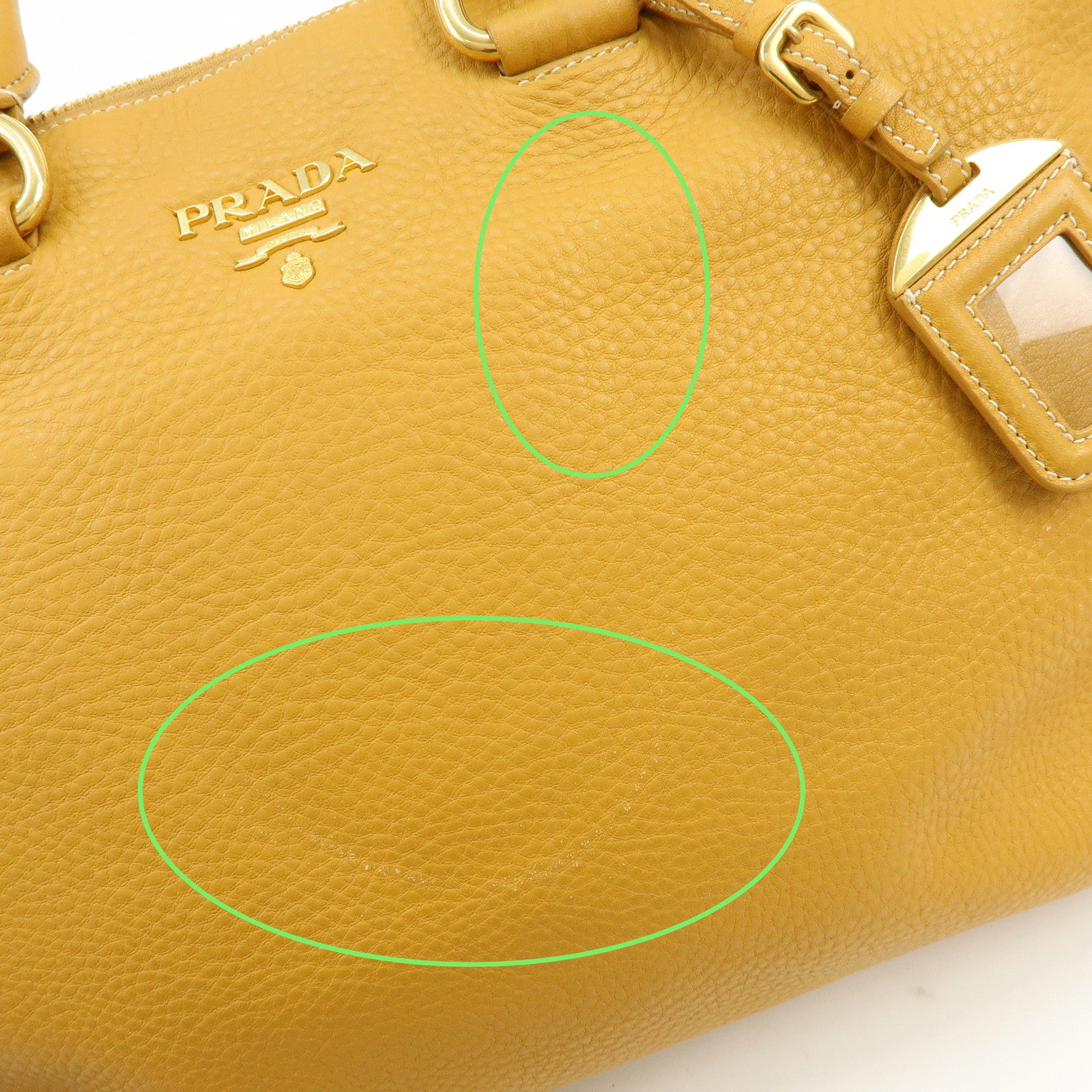 PRADA Triangle Logo Leather 2Way Bag Hand Bag Shoulder Bag BL0778