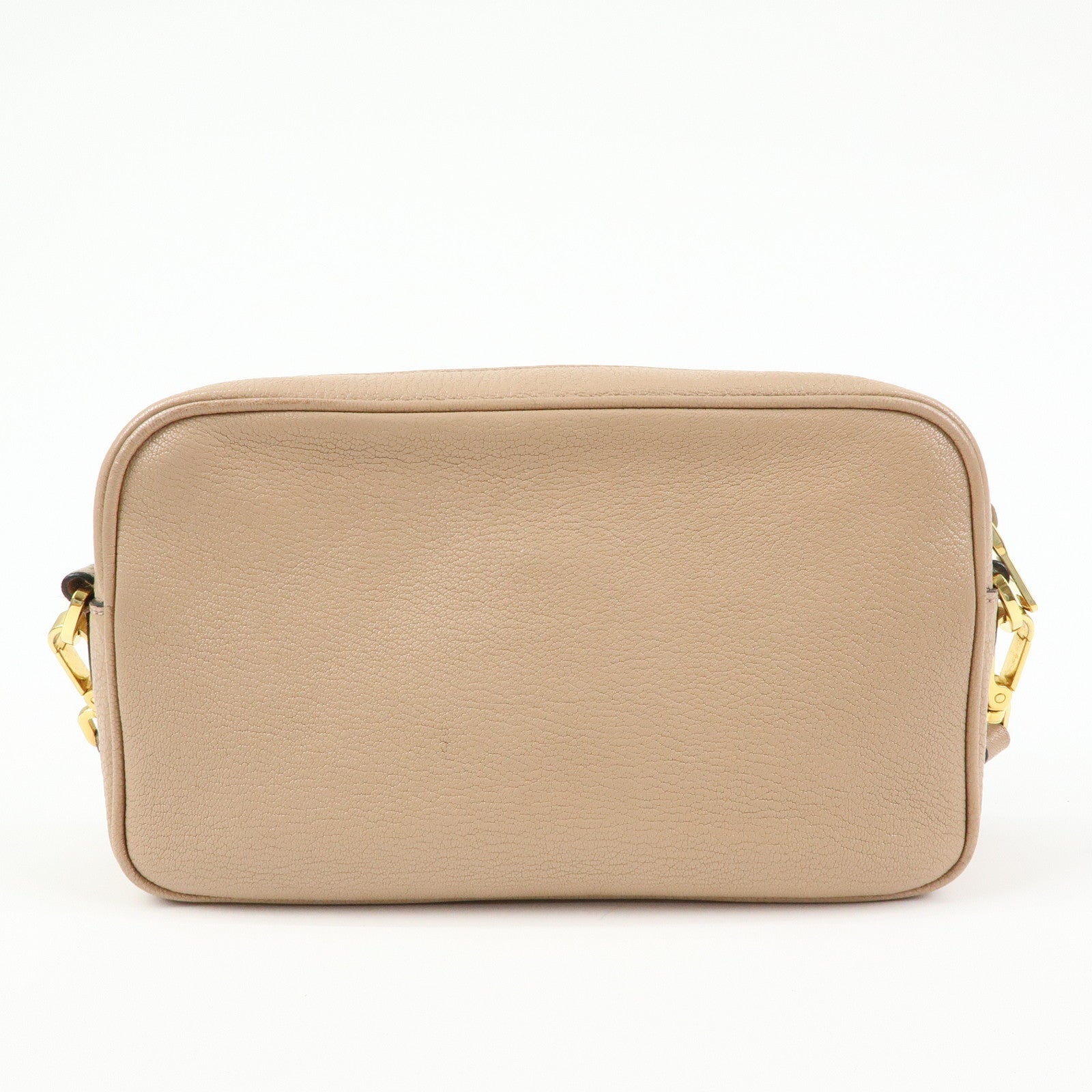 MIU MIU Madras Leather Camera Bag Shoulder Bag Crossbody Bag Beige