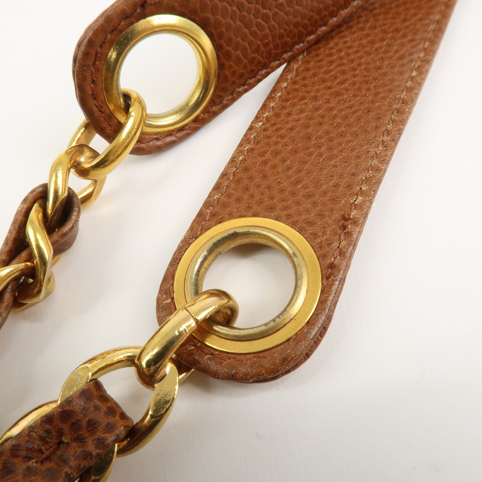 CHANEL COCO Mark Caviarskin Turn Lock Chain Shoulder Bag Brown