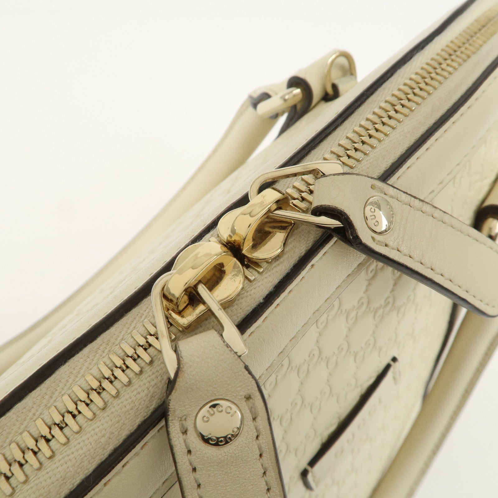 GUCCI Micro Guccissima Leather 2Way Bag Shoulder Bag Ivory 449663