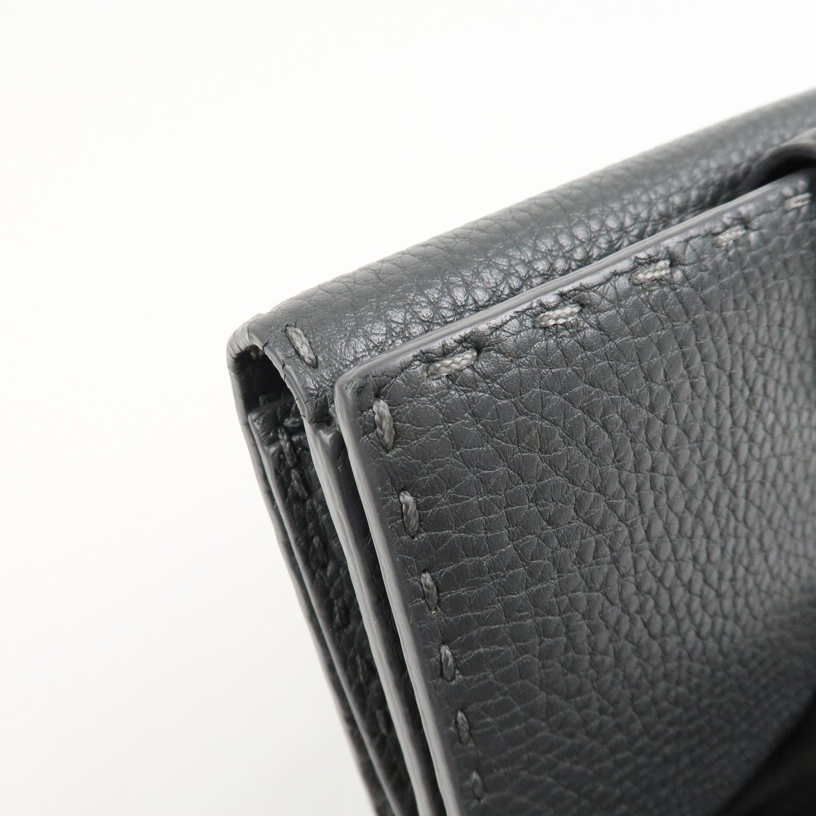 FENDI Seleria Leather Peekaboo Long Wallet Gray 8M0308