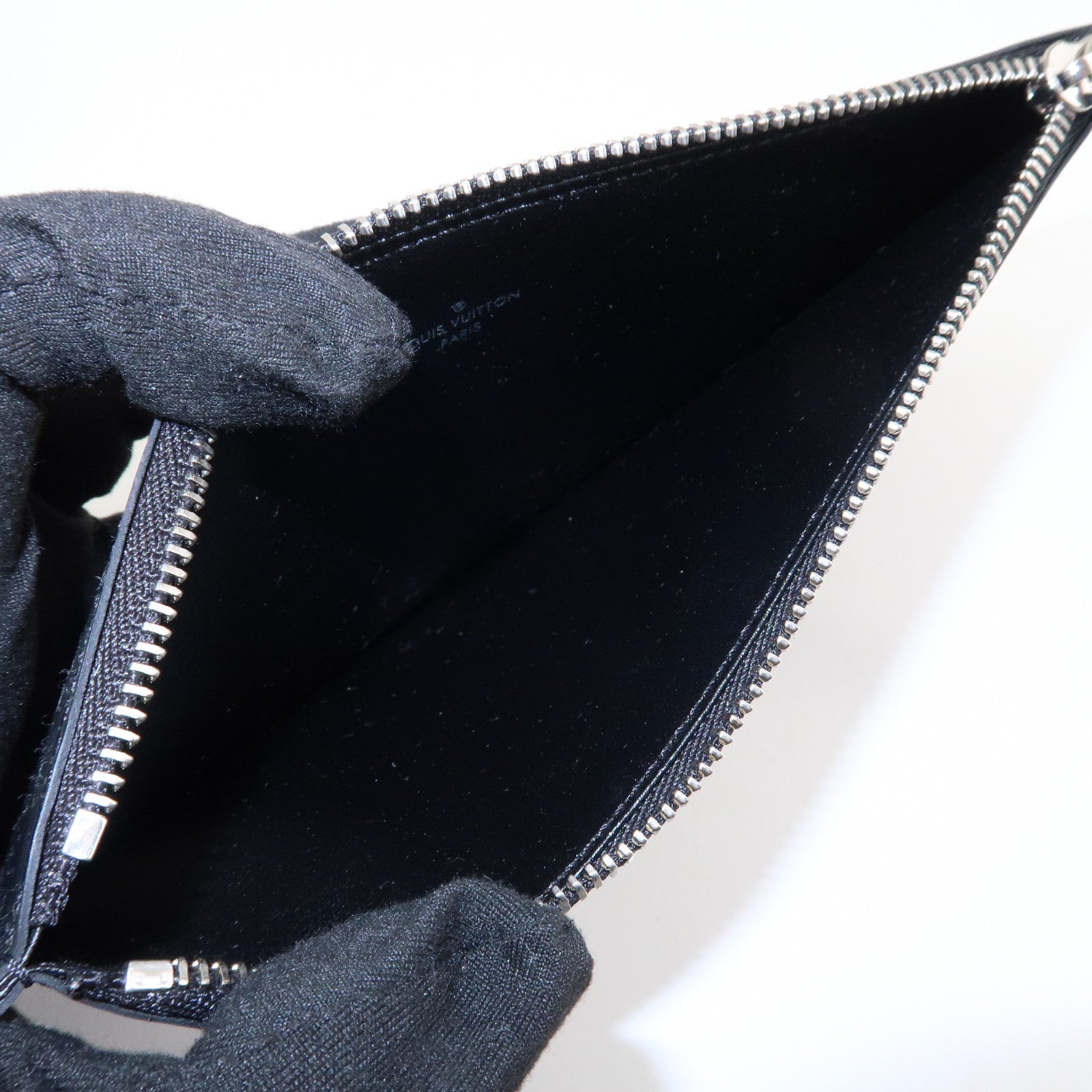 Louis Vuitton Epi Pochette Felicie Leather Hand Bag Black M62648 Used