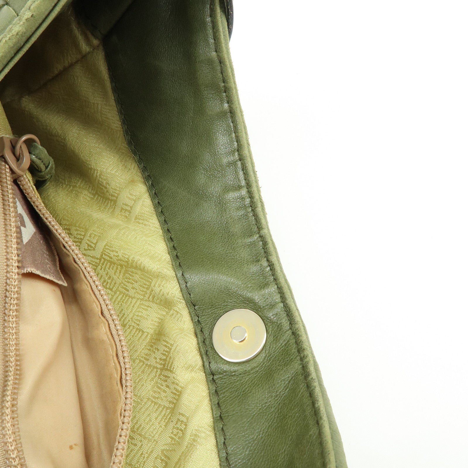 BOTTEGA VENETA Intrecciato Leather Shoulder Bag Crossbody Bag Green