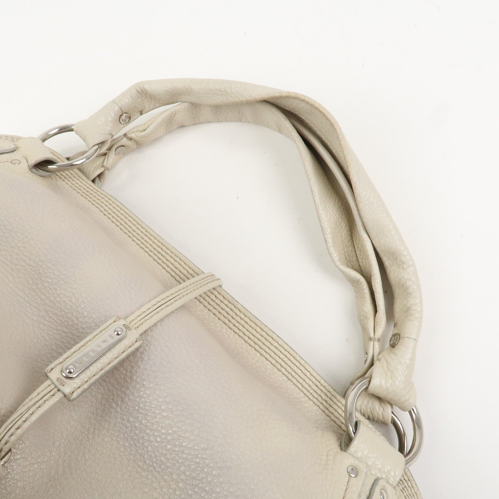 CELINE Bitter Sweet Leather Shoulder Bag Hand Bag Ivory