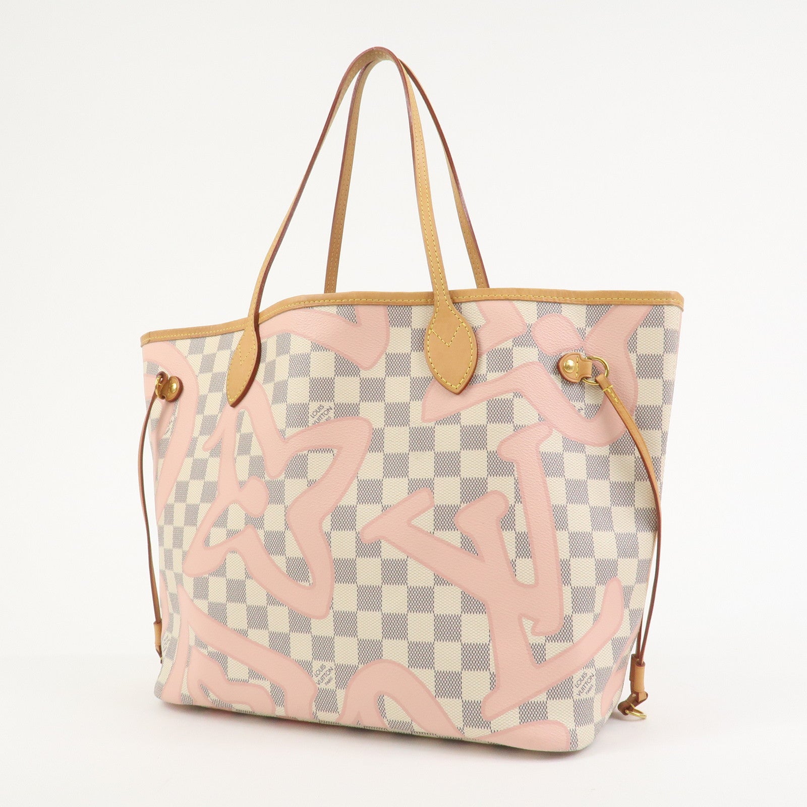 Louis Vuitton Damier Azur Tahiti Neverfull MM Bag & Pouch N41050