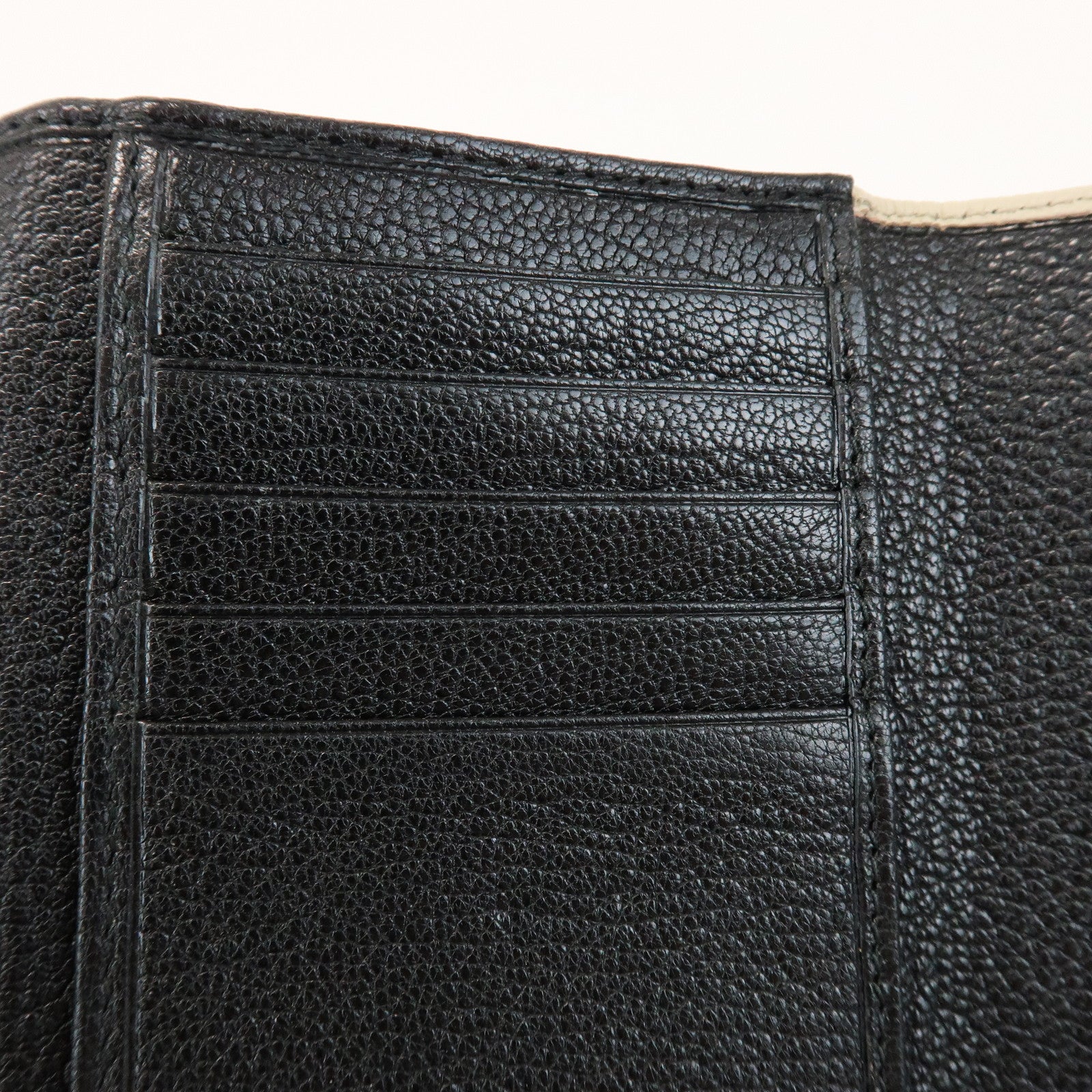 MIU MIU Leather Bi-fold Compact Wallet Black Cat Ivory 5ML225