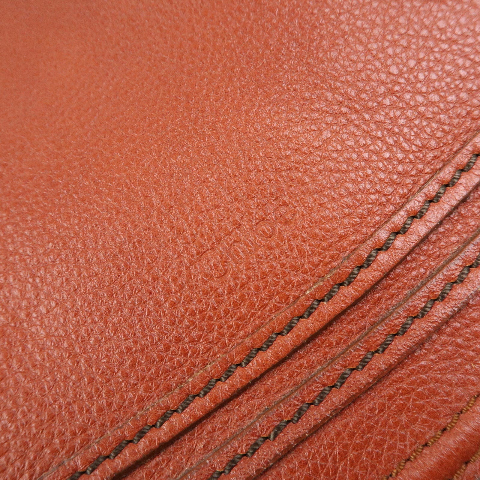 Chloe Marcie Leather Shoulder Bag Tote Bag Red Brown
