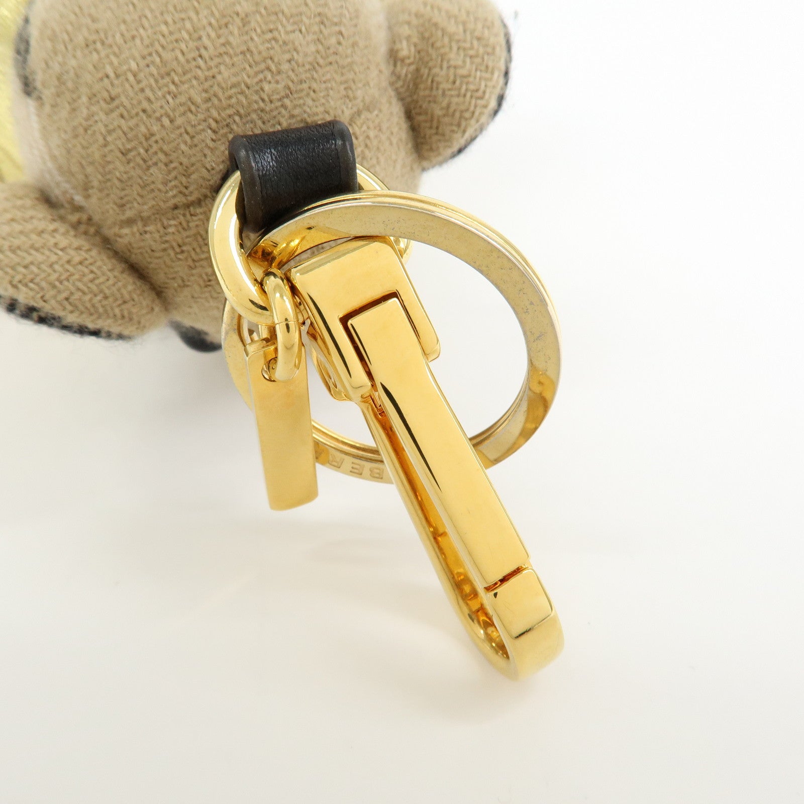 BURBERRY Thomas Bear Nova Plaid Canvas Leather Bag Charm Key Holder