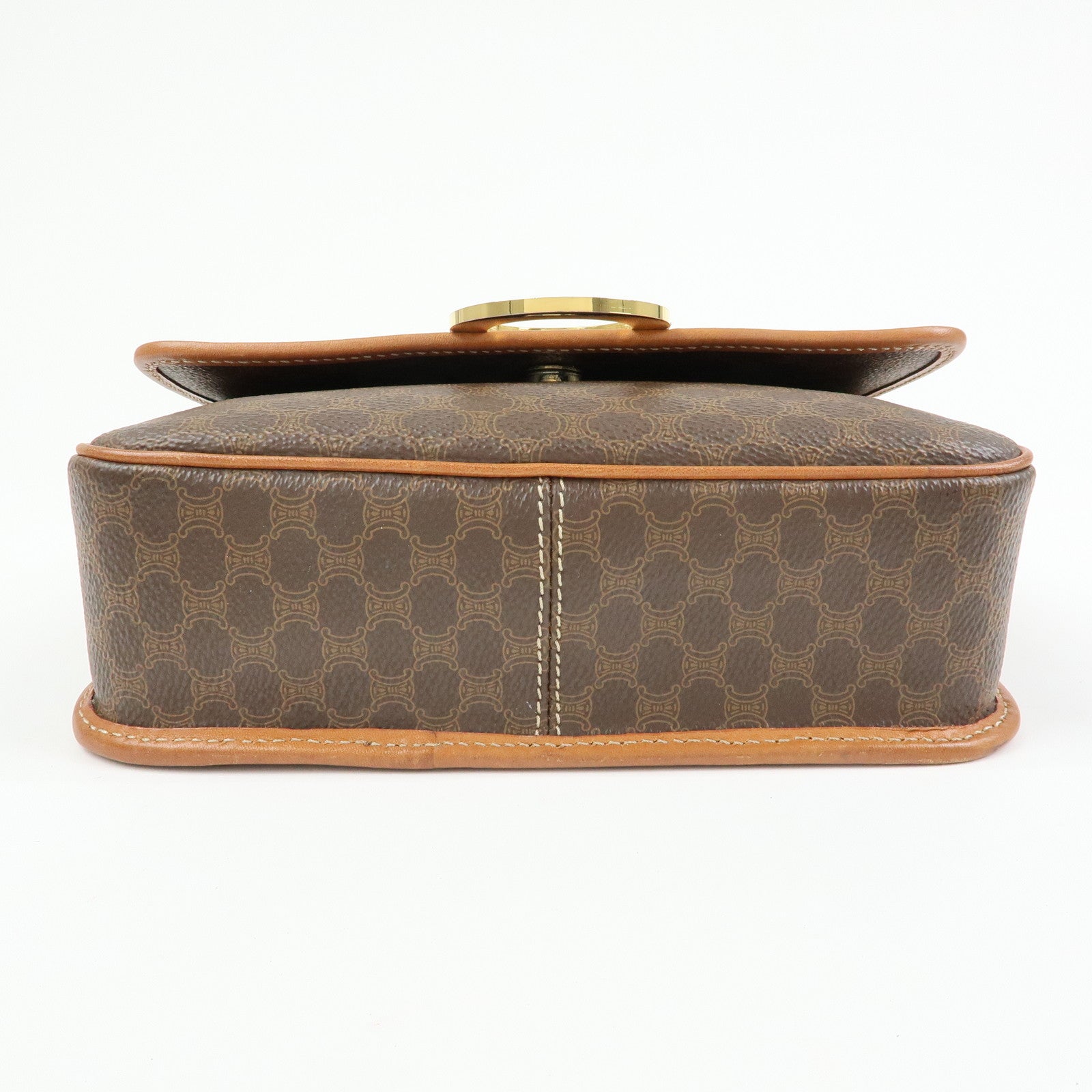 CELINE Trio PVC Leather Shoulder Bag Crossbody Bag Brown