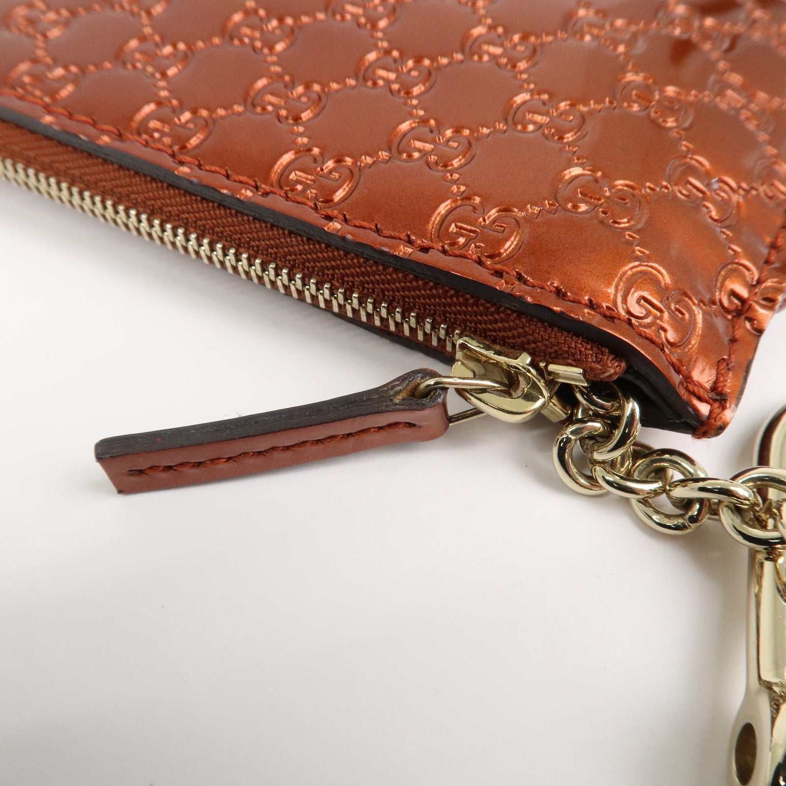 GUCCI Guccissima Leather Coin Case Key Hook Brown 233183