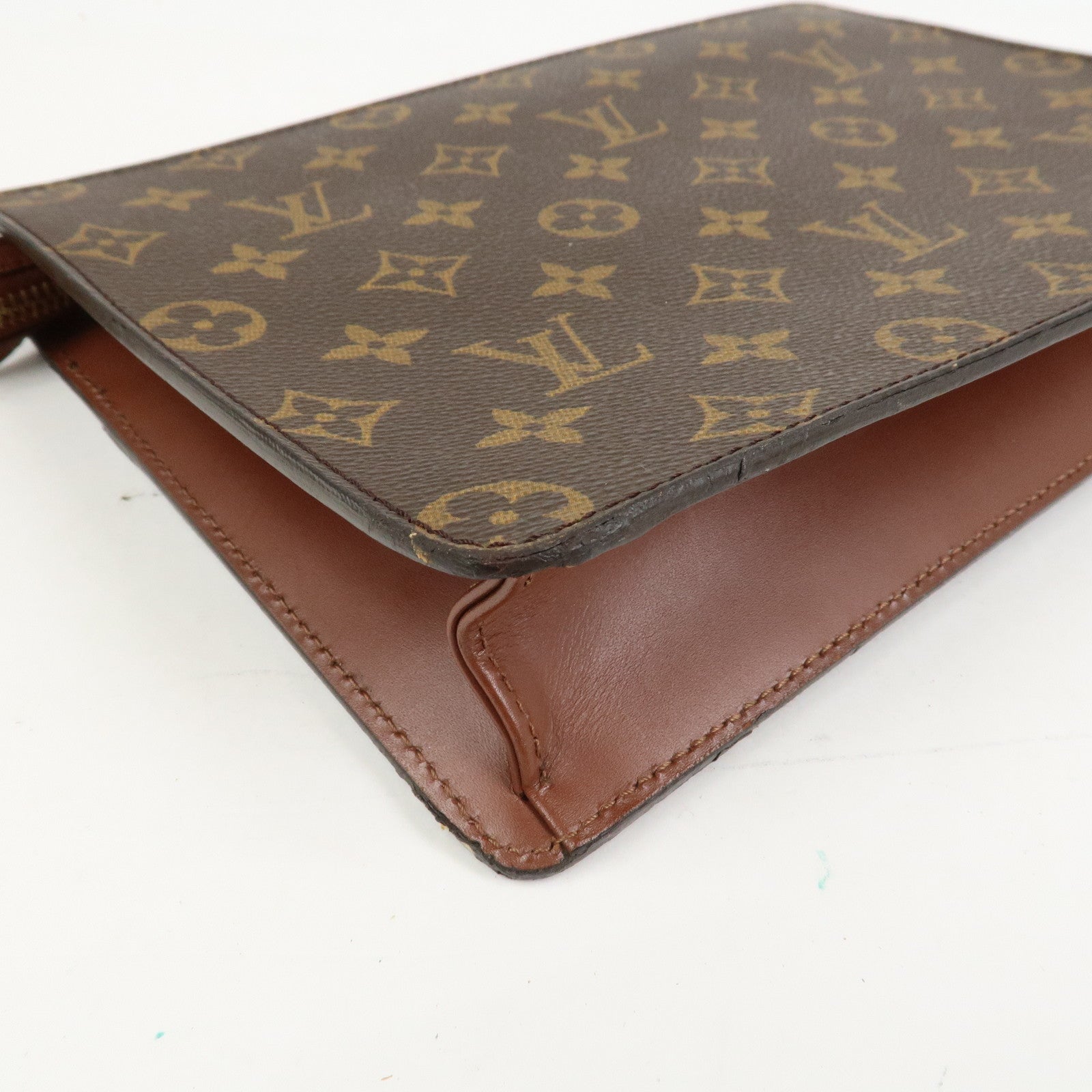 Louis Vuitton Monogram Pochette Homme Clutch Bag Brown M51795