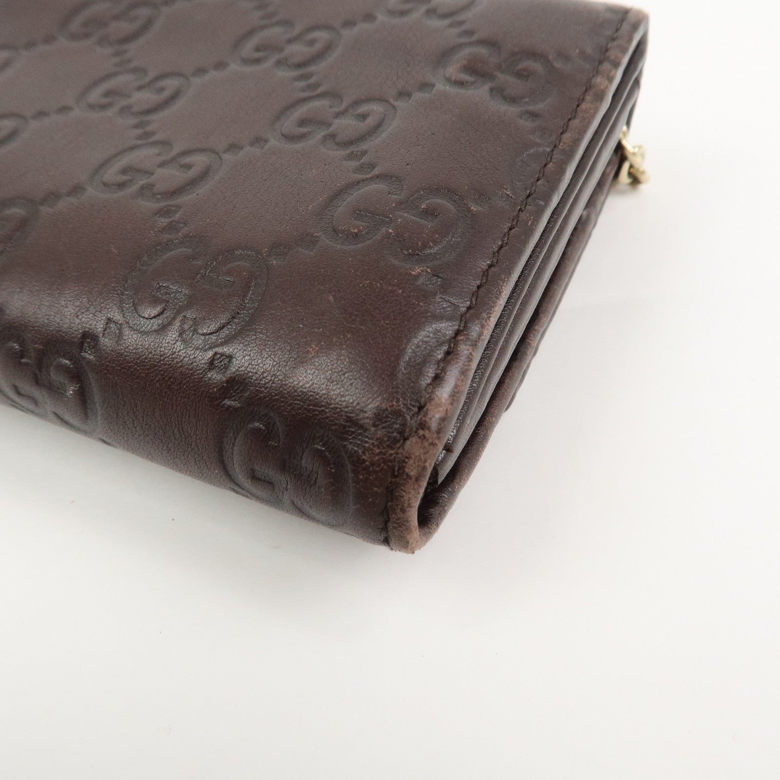 GUCCI Guccissima Leather Chain Strap Long Wallet Hand Bag 269541