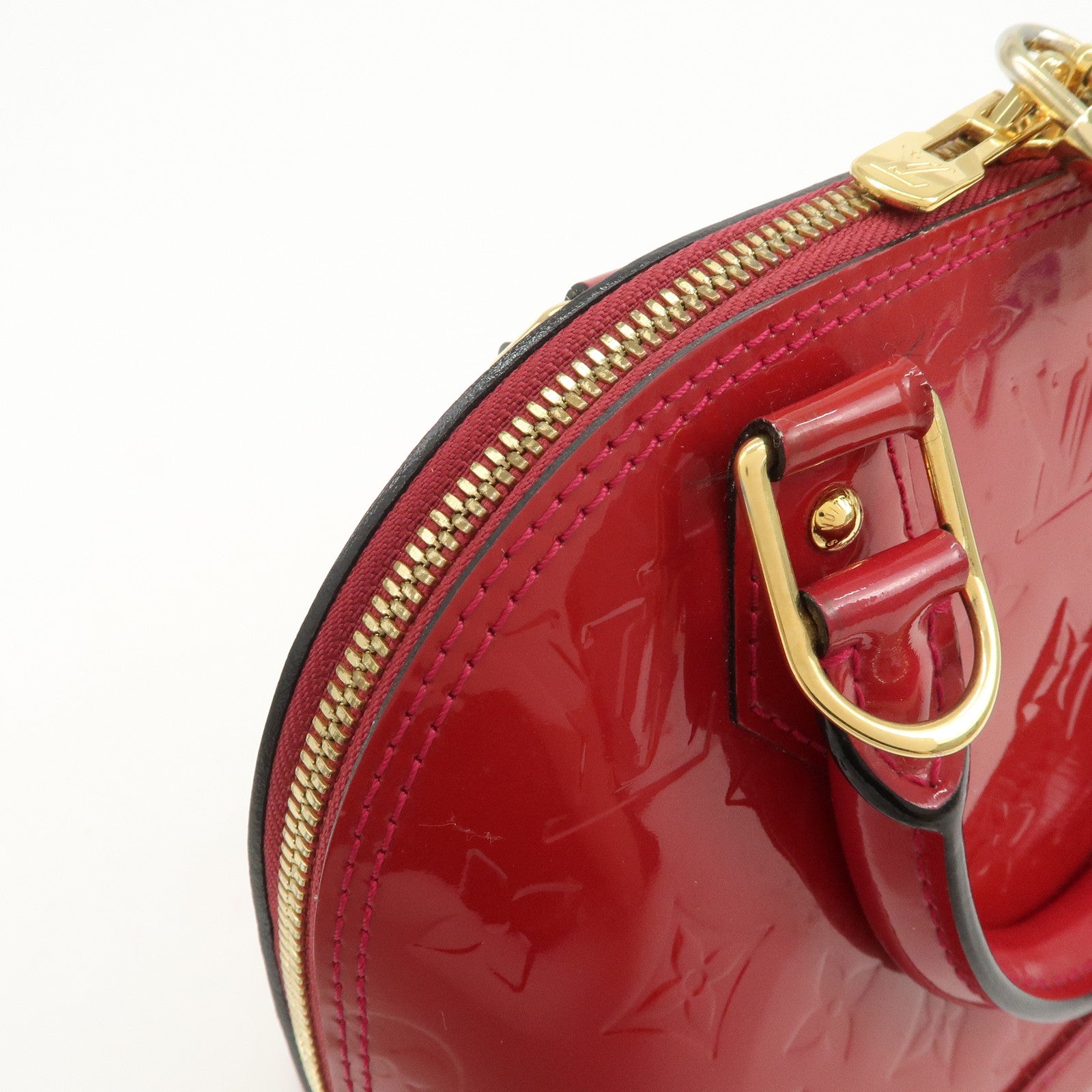 Louis Vuitton Monogram Vernis Alma BB 2Way Bag Rouge Grenade M91698