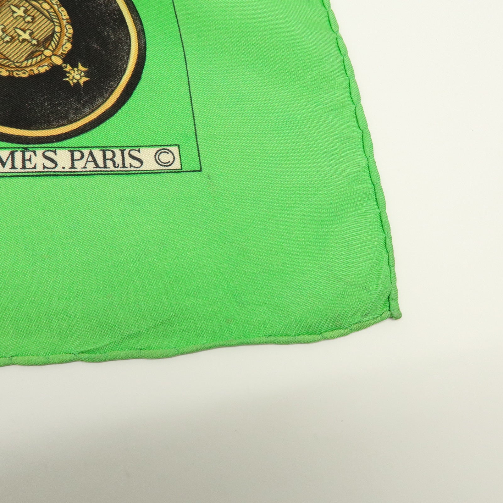 HERMES Carre 90 Silk 100% Scarf GRANDS ATTELAGES Green Pink Gold