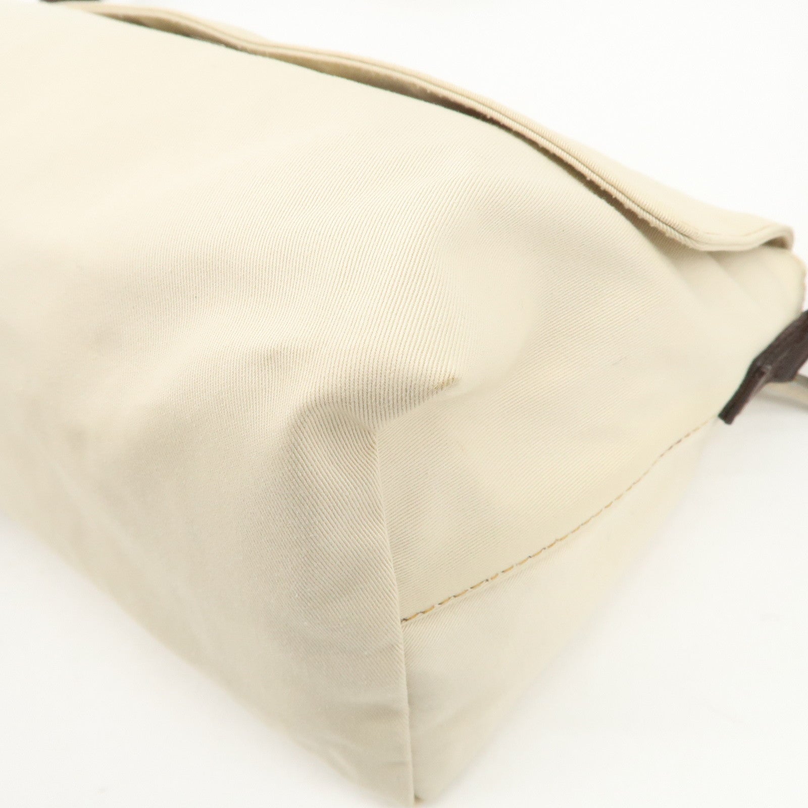 FENDI Canvas Shoulder Bag Hand Bag Ivory Silver Hardware