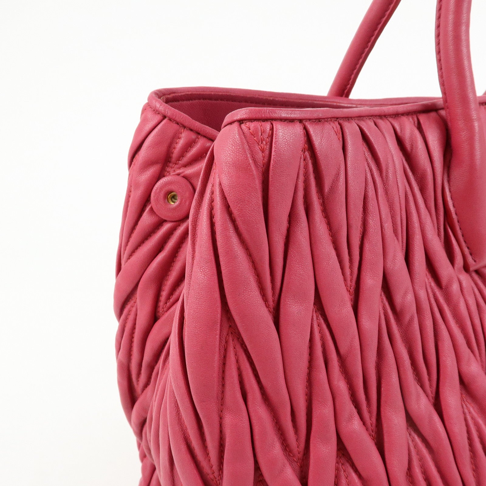 MIU MIU Matelasse Leather Tote Bag Shoulder Bag Hand Bag Pink