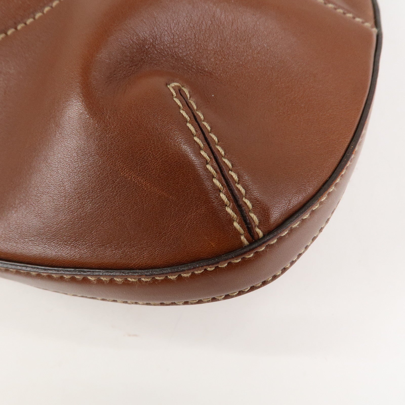 GUCCI Horsebit GG Canvas Leather Shoulder Bag Brown 137386