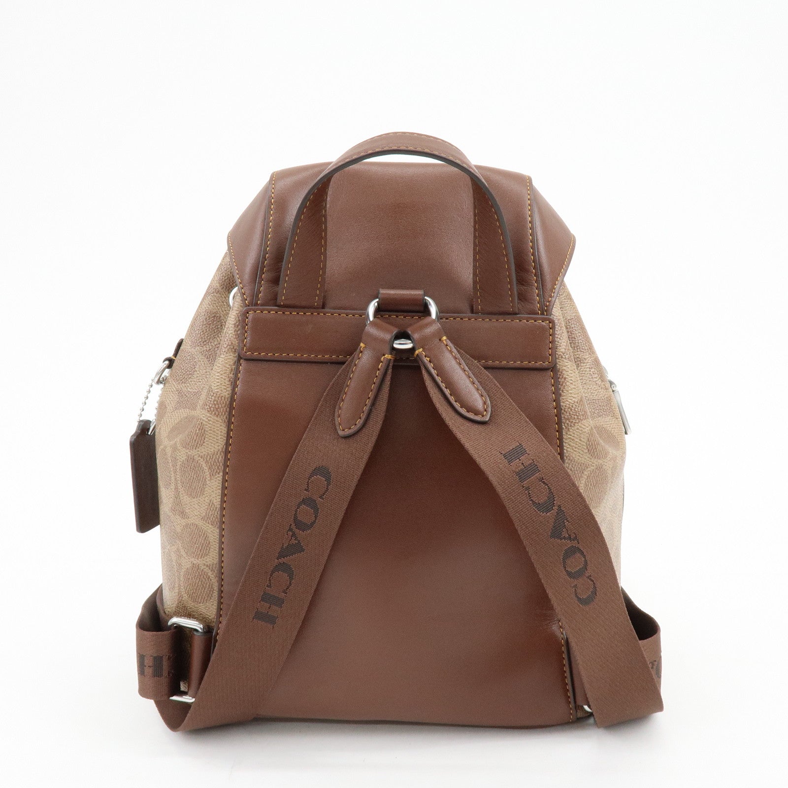 COACH Signature PVC Leather Backpack Rucksack Brown