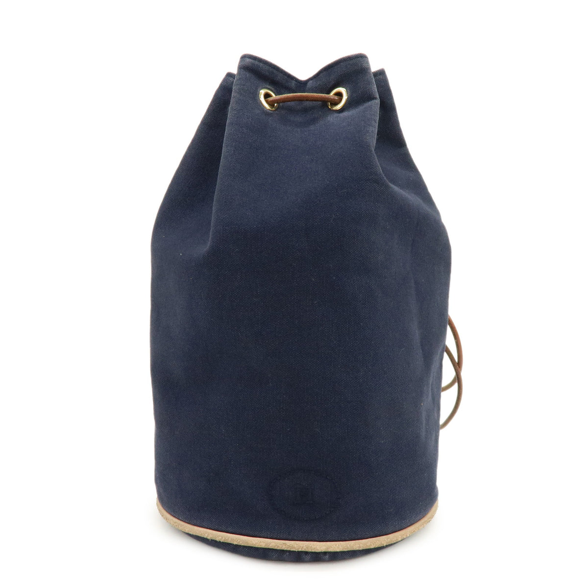 HERMES Canvas Leather Polochon Mimil PM Drawstring Shoulder Bag