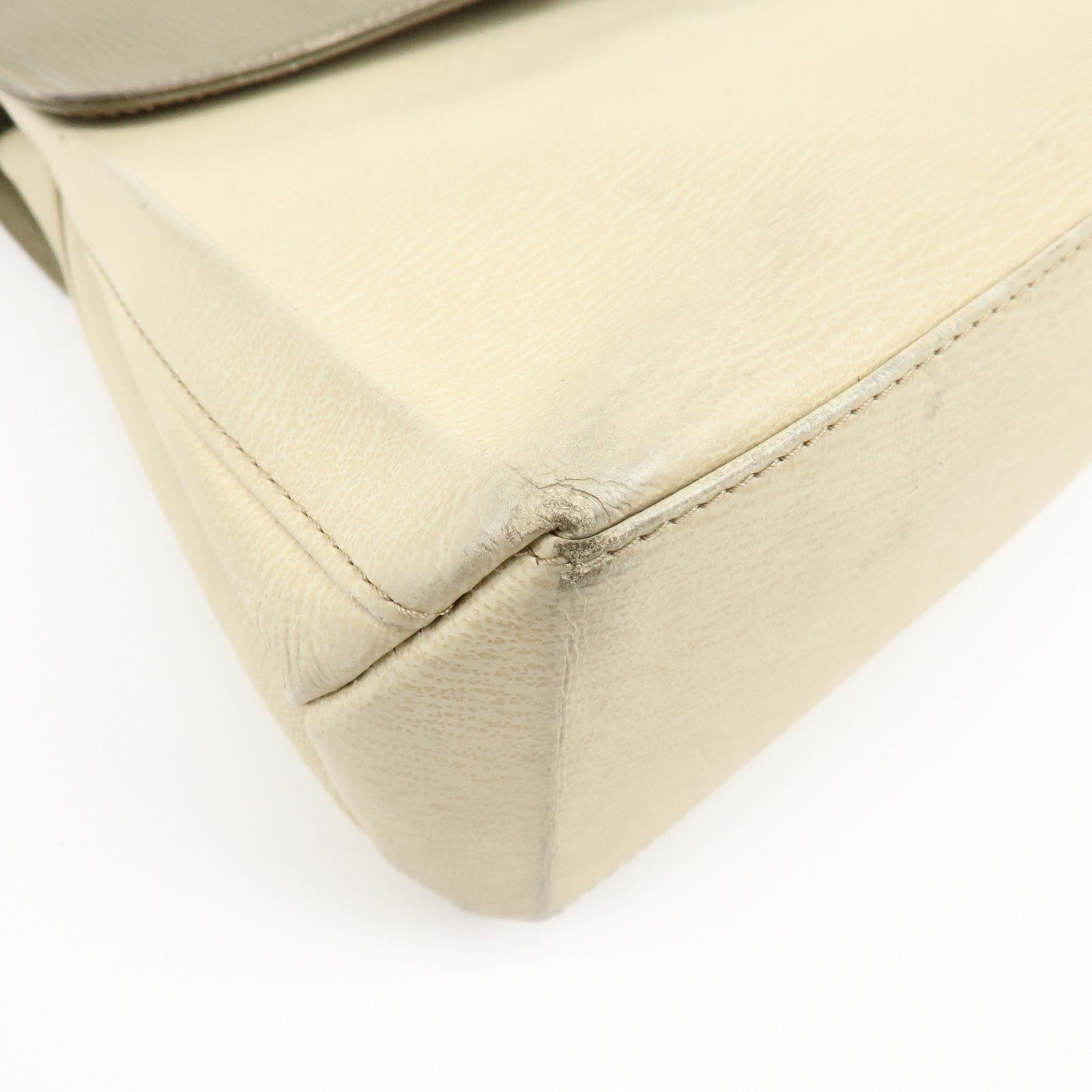 LOEWE Velazquez Leather Suede 2Way Bag Hand Bag Shoulder Bag Ivory