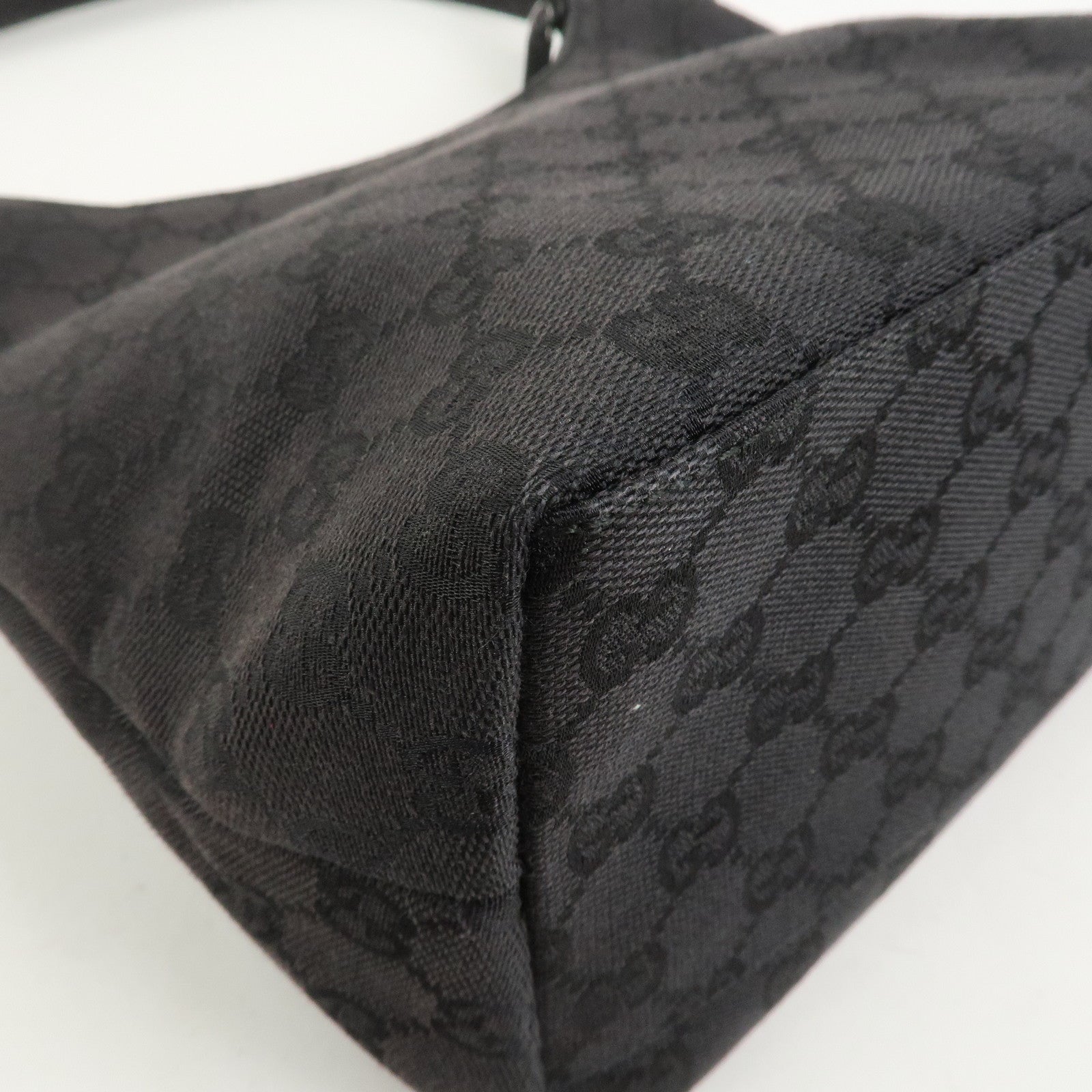 GUCCI GG Canvas Leather Shoulder Bag Hand Bag Brown 001・3386