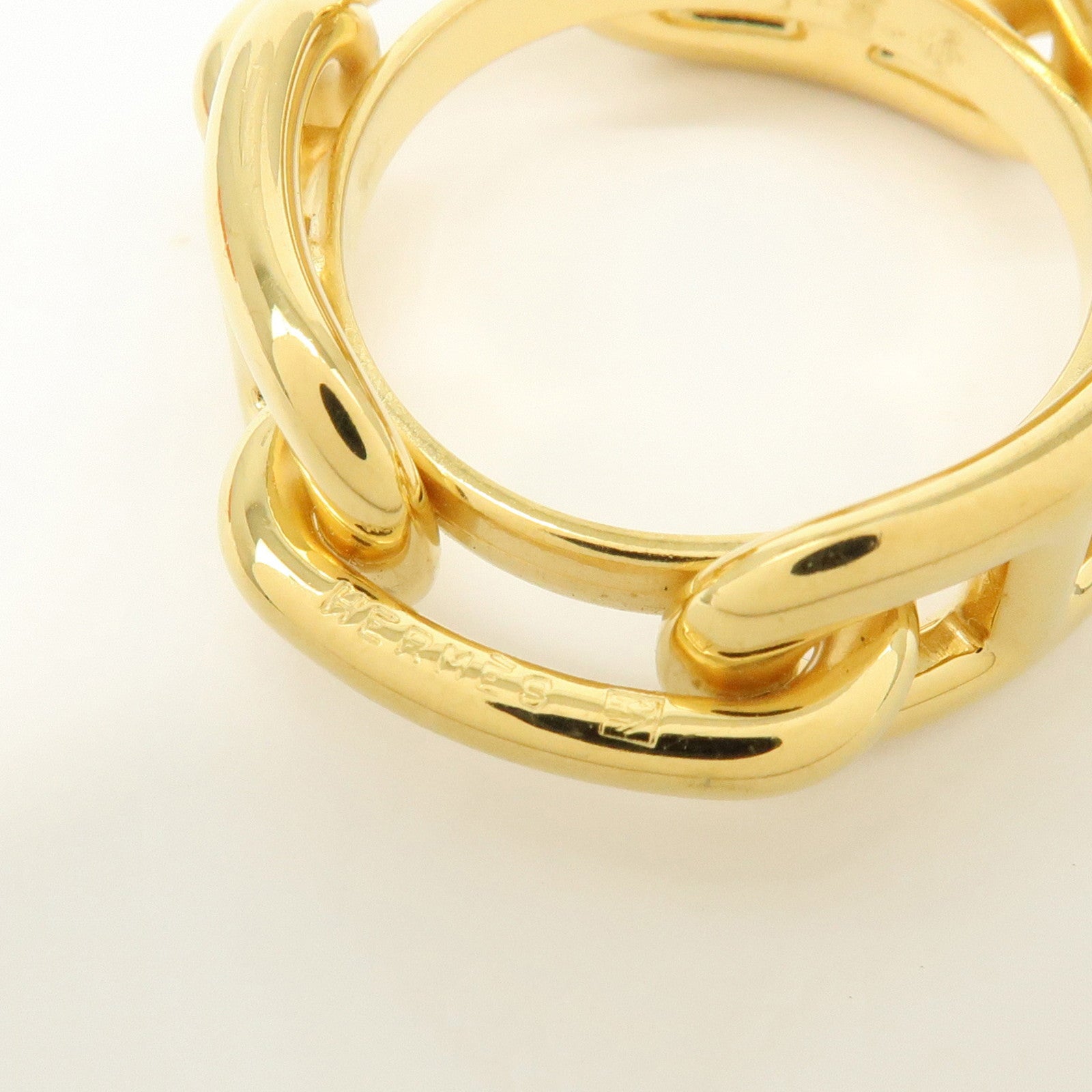 HERMES Metal Chaine d’Ancre Scarf Ring Gold