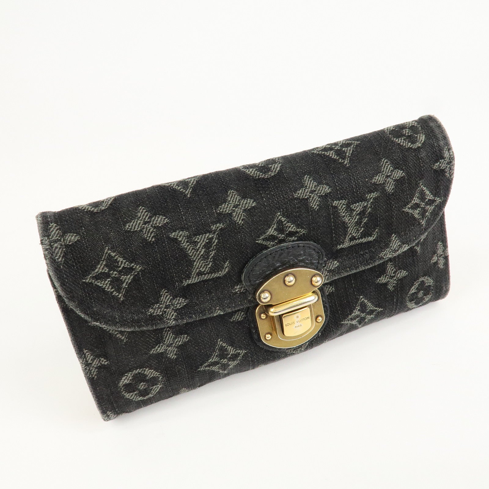 Louis Vuitton Monogram Denim Portefeuille Amelia Noir M95512