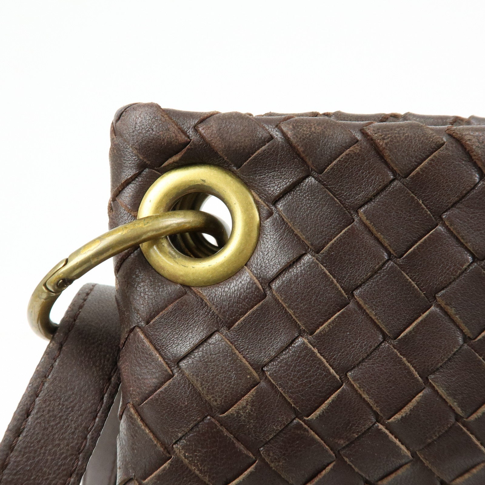 BOTTEGA VENETA Intrecciato Leather Shoulder Bag Brown 179330