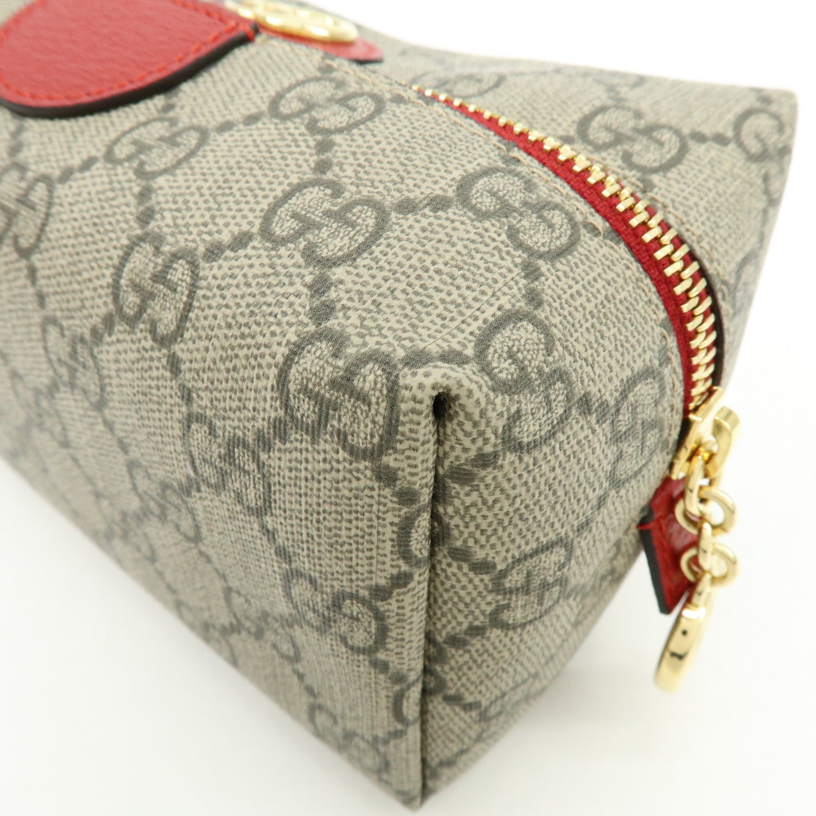 GUCCI GG Marmont GG Supreme Cosmetic Pouch Brown Red 548393