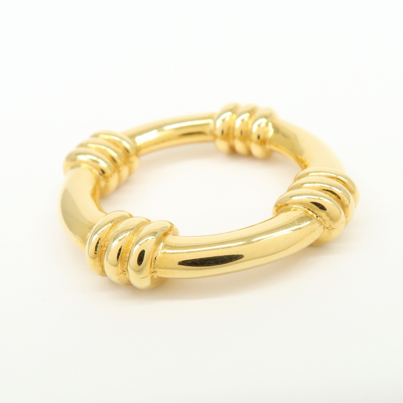 HERMES Boué Metal Scarf Ring Gold